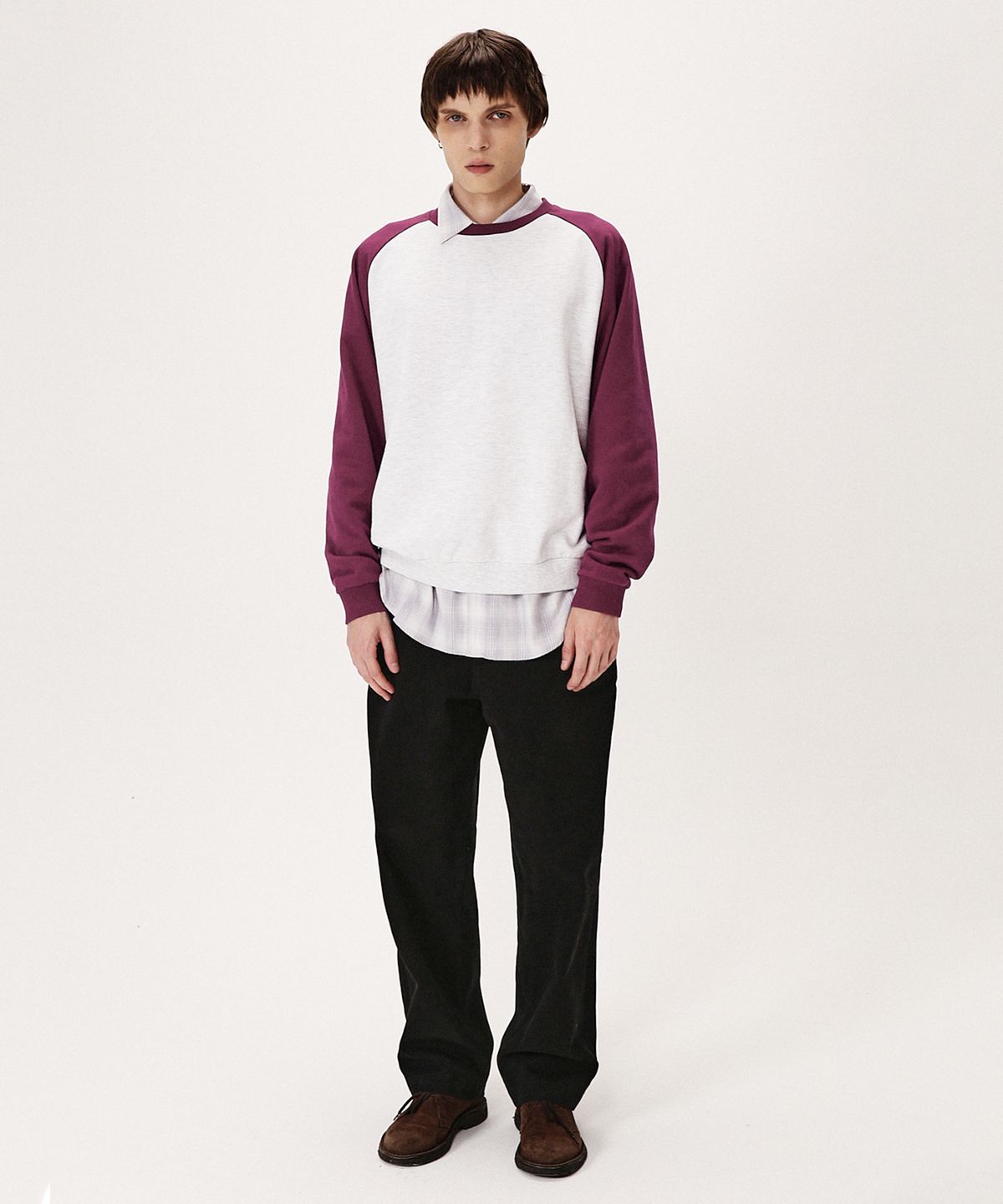 셔터(SHIRTER) BRUSHED REGLAN SWEATSHIRT (BURGUNDY)