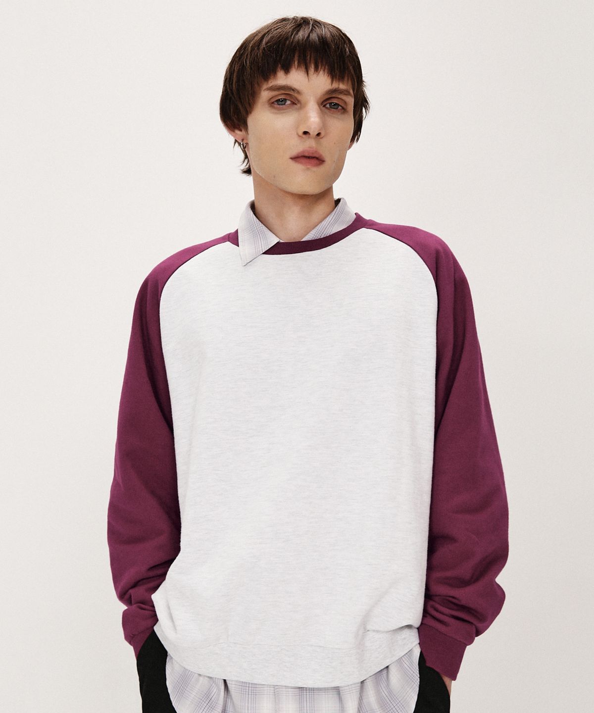 셔터(SHIRTER) BRUSHED REGLAN SWEATSHIRT (BURGUNDY)