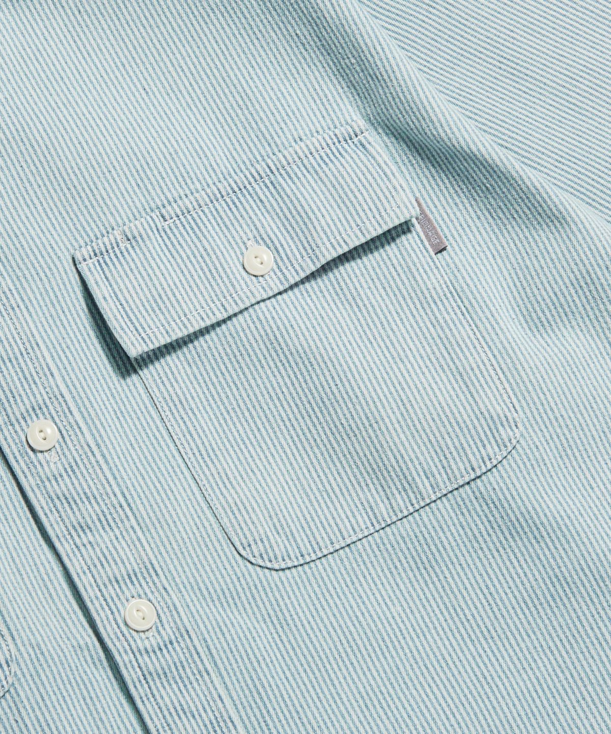 에스피오나지(ESPIONAGE) Hickory Stripe Work Shirt Light Blue