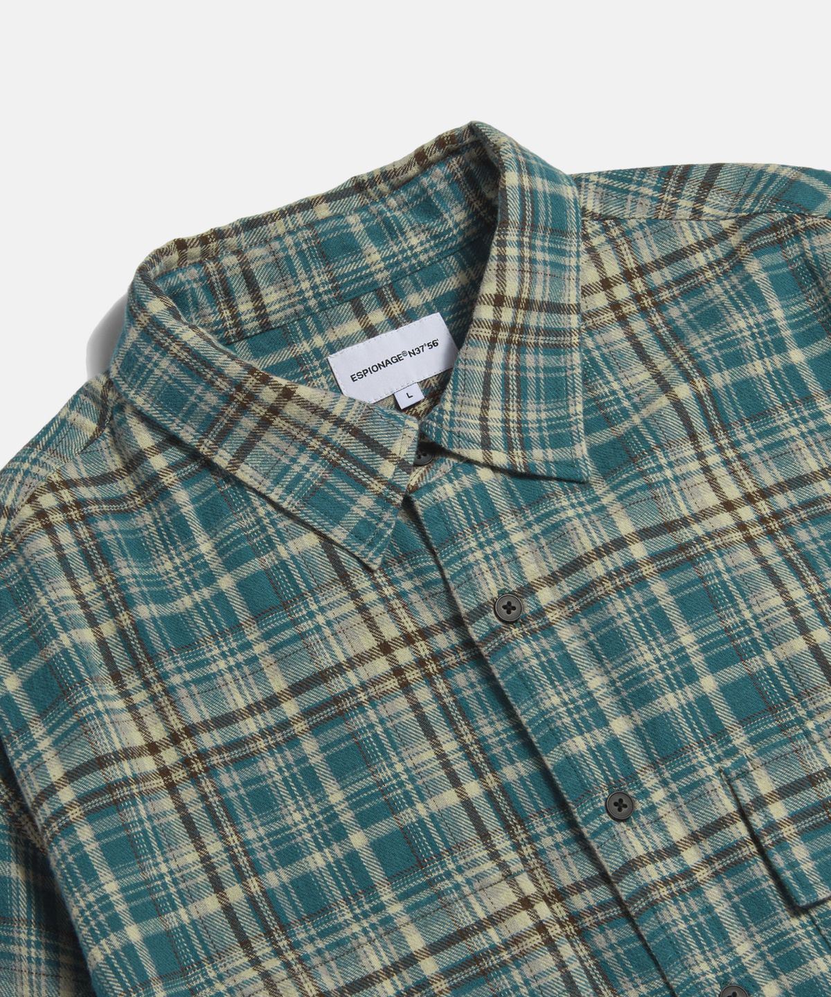 에스피오나지(ESPIONAGE) Vintage Plaid Work Shirt Blue