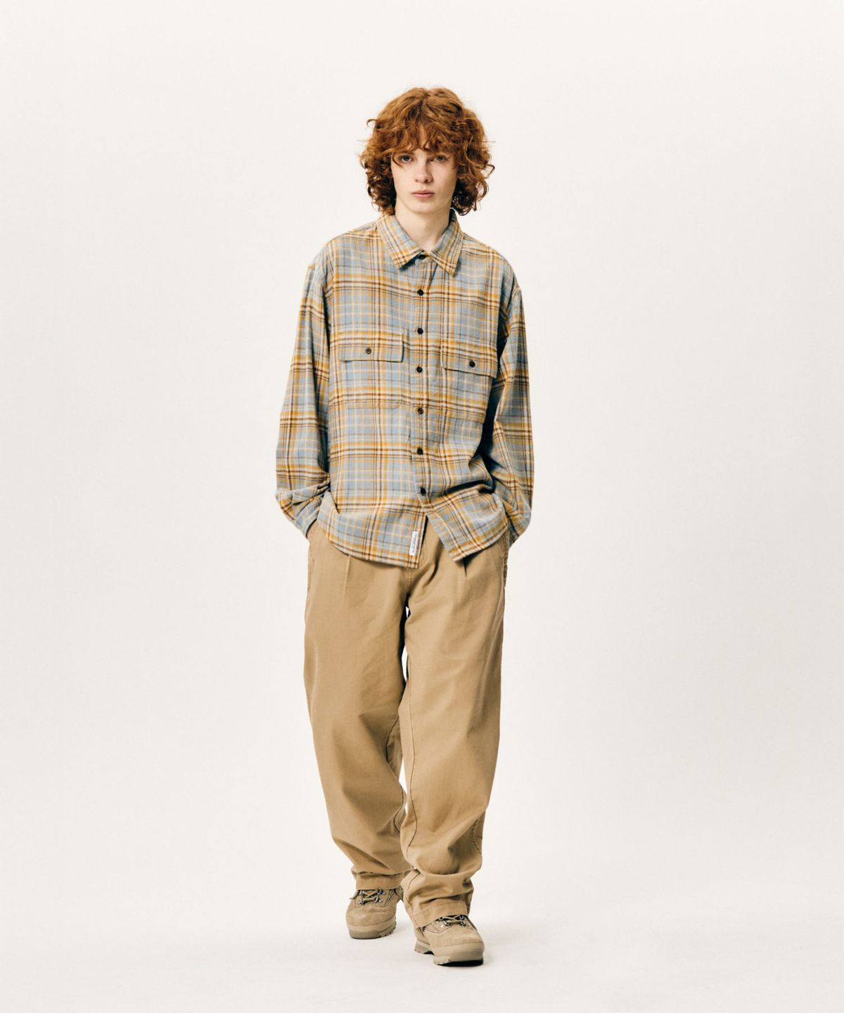 에스피오나지(ESPIONAGE) Vintage Plaid Work Shirt Mustard