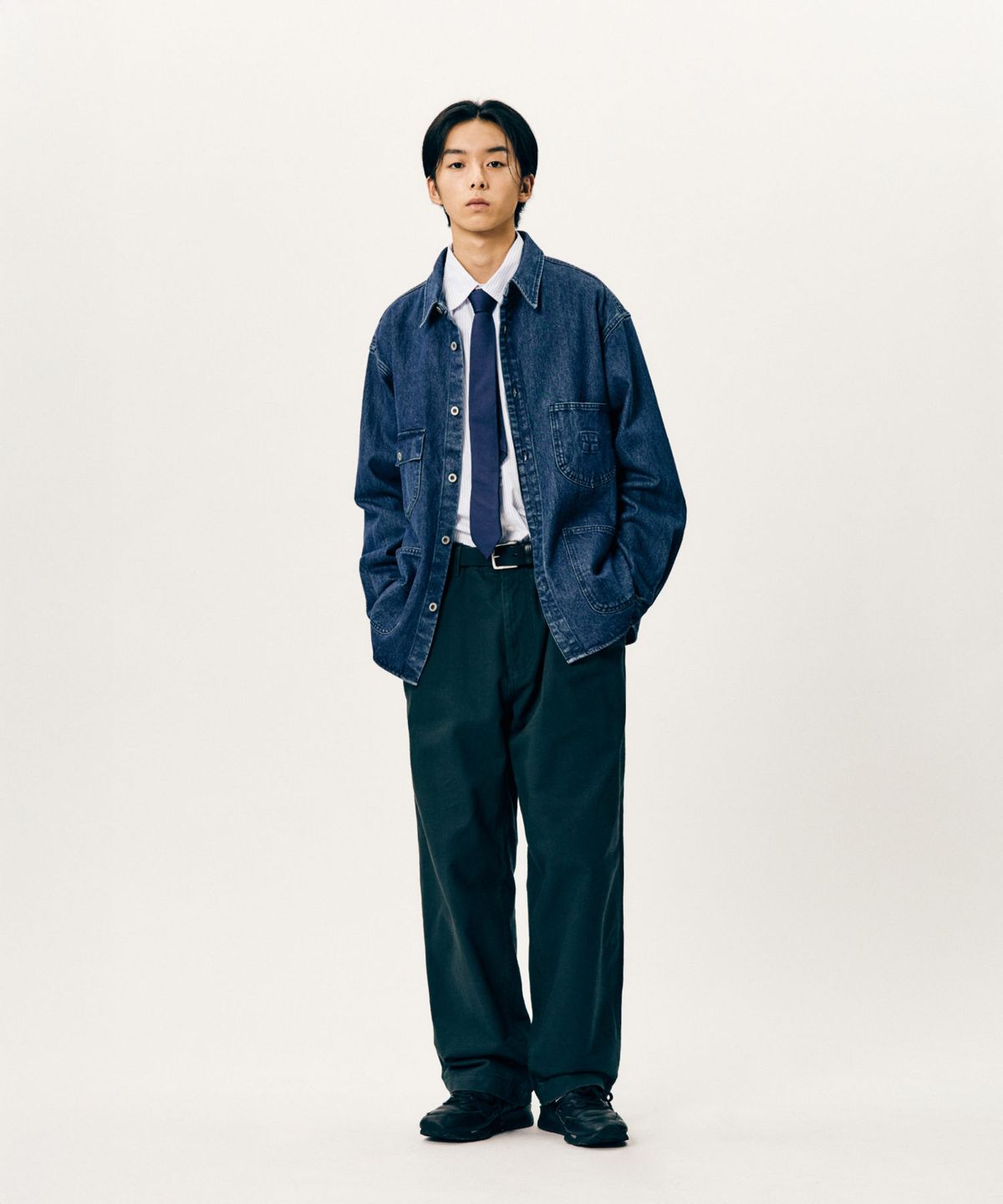 에스피오나지(ESPIONAGE) Denim Coverall Shirt Jacket Mid Indigo