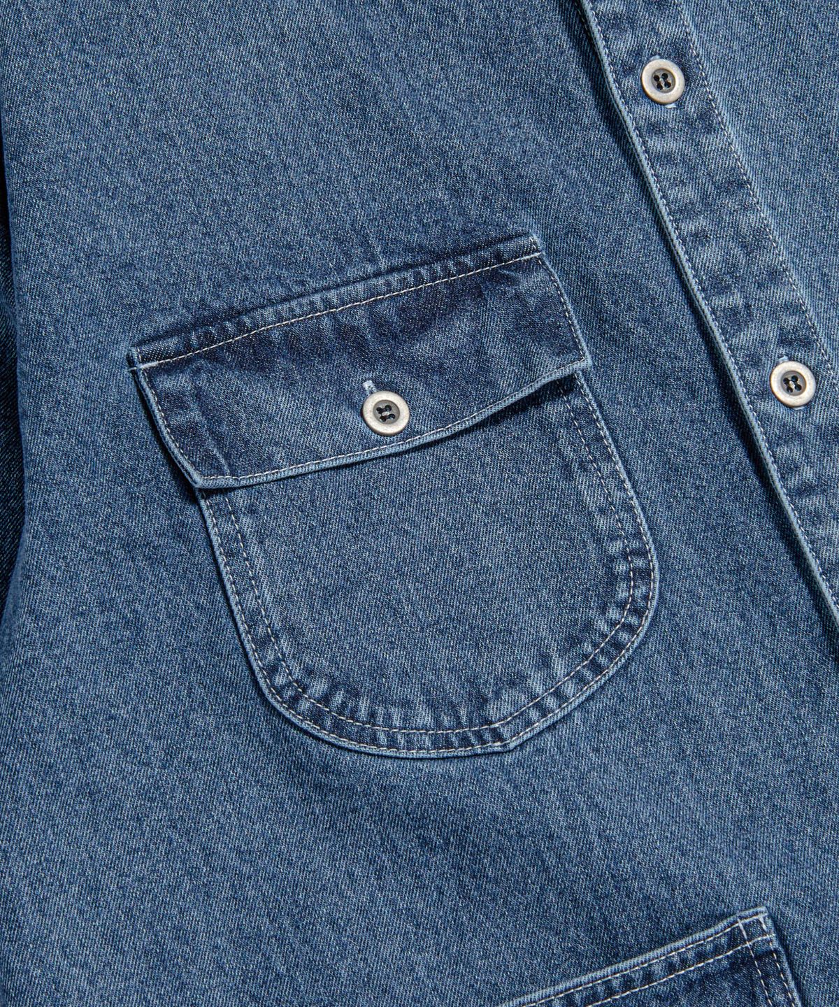 에스피오나지(ESPIONAGE) Denim Coverall Shirt Jacket Washed Indigo