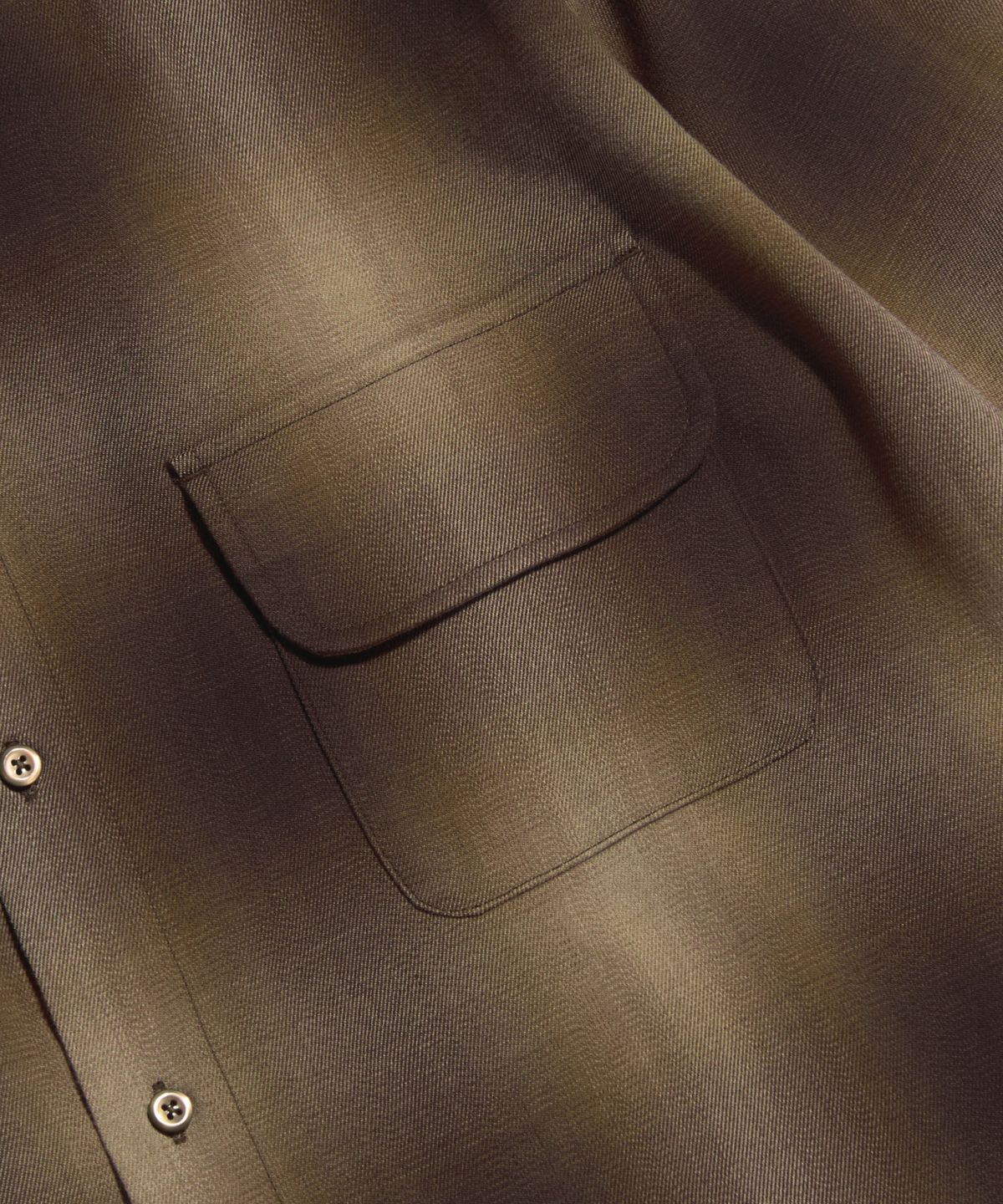 에스피오나지(ESPIONAGE) Viscose Plaid Flap Pocket Shirt Ombre Brown