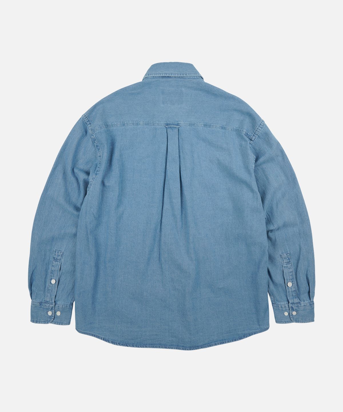 프리즘웍스(FRIZMWORKS) BLEACH DENIM UTILITY SHIRT _ MID BLUE