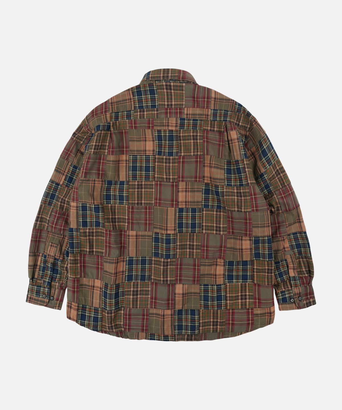 프리즘웍스(FRIZMWORKS) MADRAS PATCHWORK RELAXED SHIRT _ BROWNIE