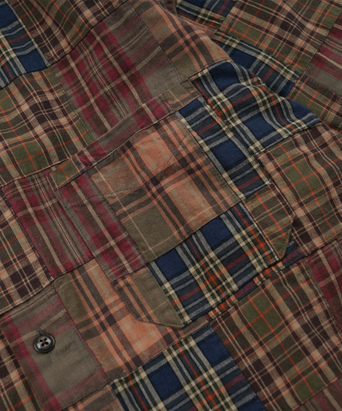 프리즘웍스(FRIZMWORKS) MADRAS PATCHWORK RELAXED SHIRT _ BROWNIE