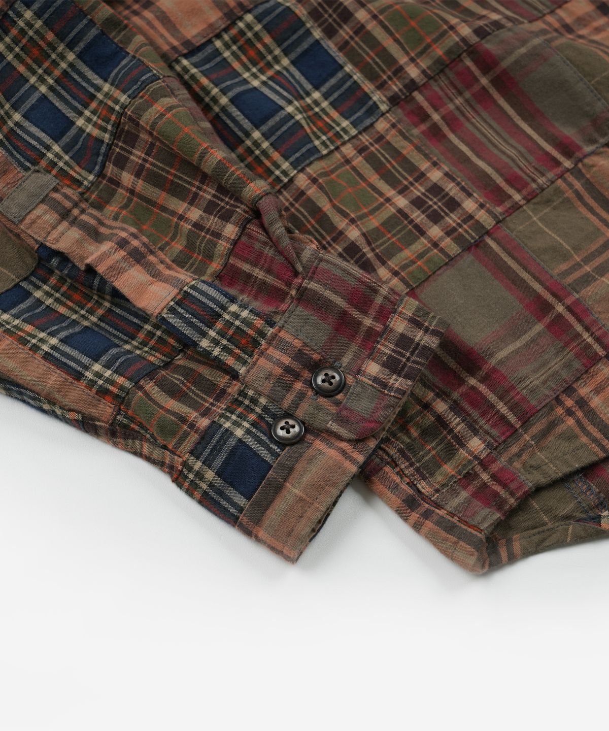 프리즘웍스(FRIZMWORKS) MADRAS PATCHWORK RELAXED SHIRT _ BROWNIE