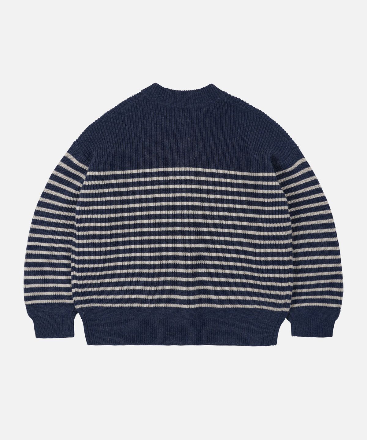 프리즘웍스(FRIZMWORKS) WOOL STRIPE ROUND CARDIGAN _ NAVY
