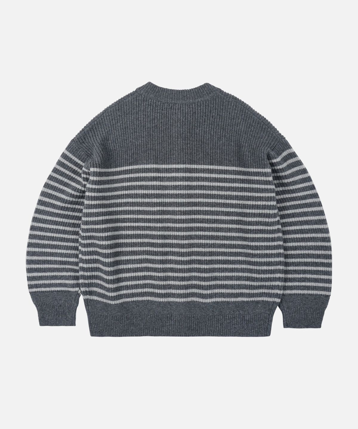 프리즘웍스(FRIZMWORKS) WOOL STRIPE ROUND CARDIGAN _ CHARCOAL