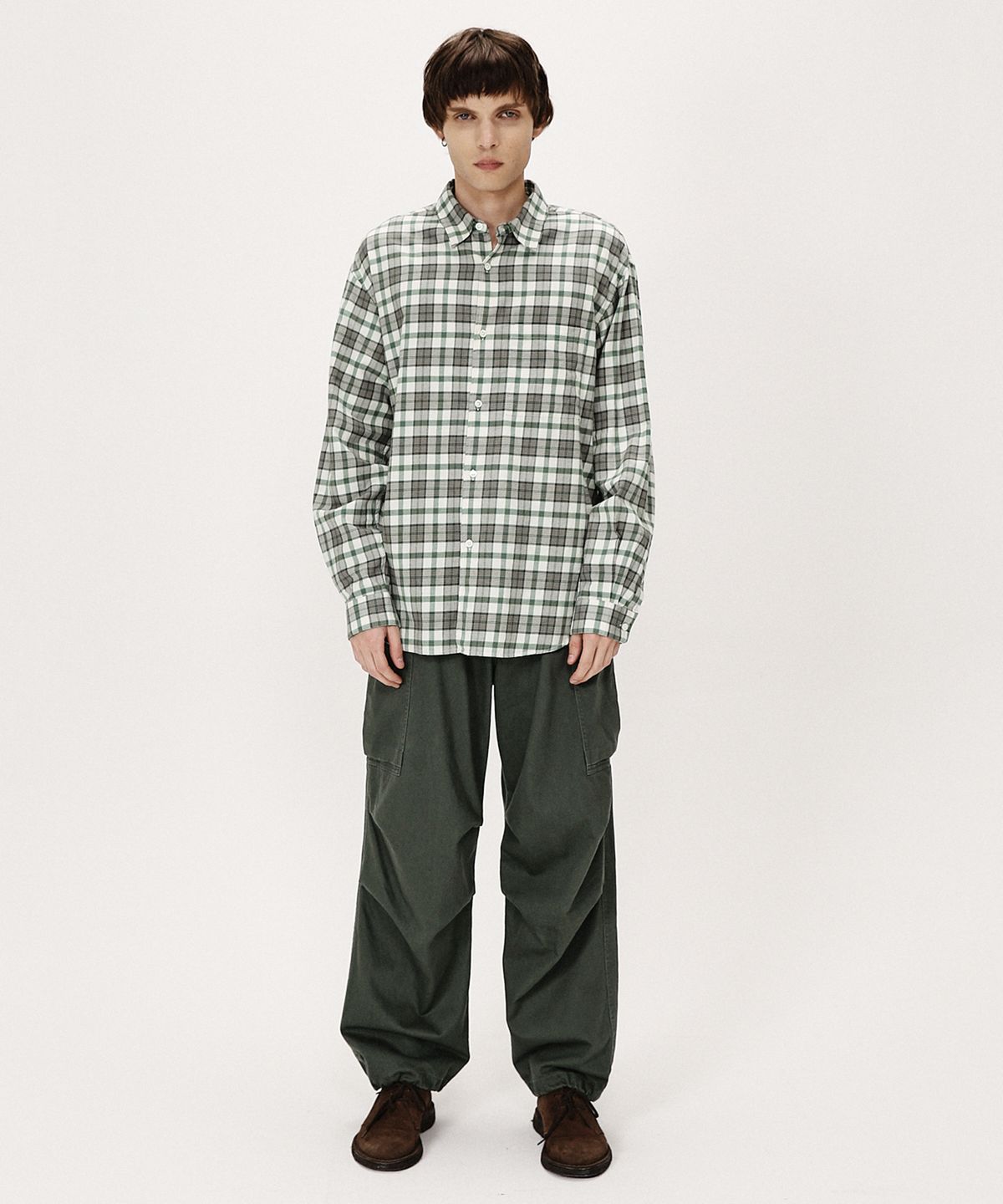 셔터(SHIRTER) NAVONA FLANNEL CHECK SHIRT (GREEN)