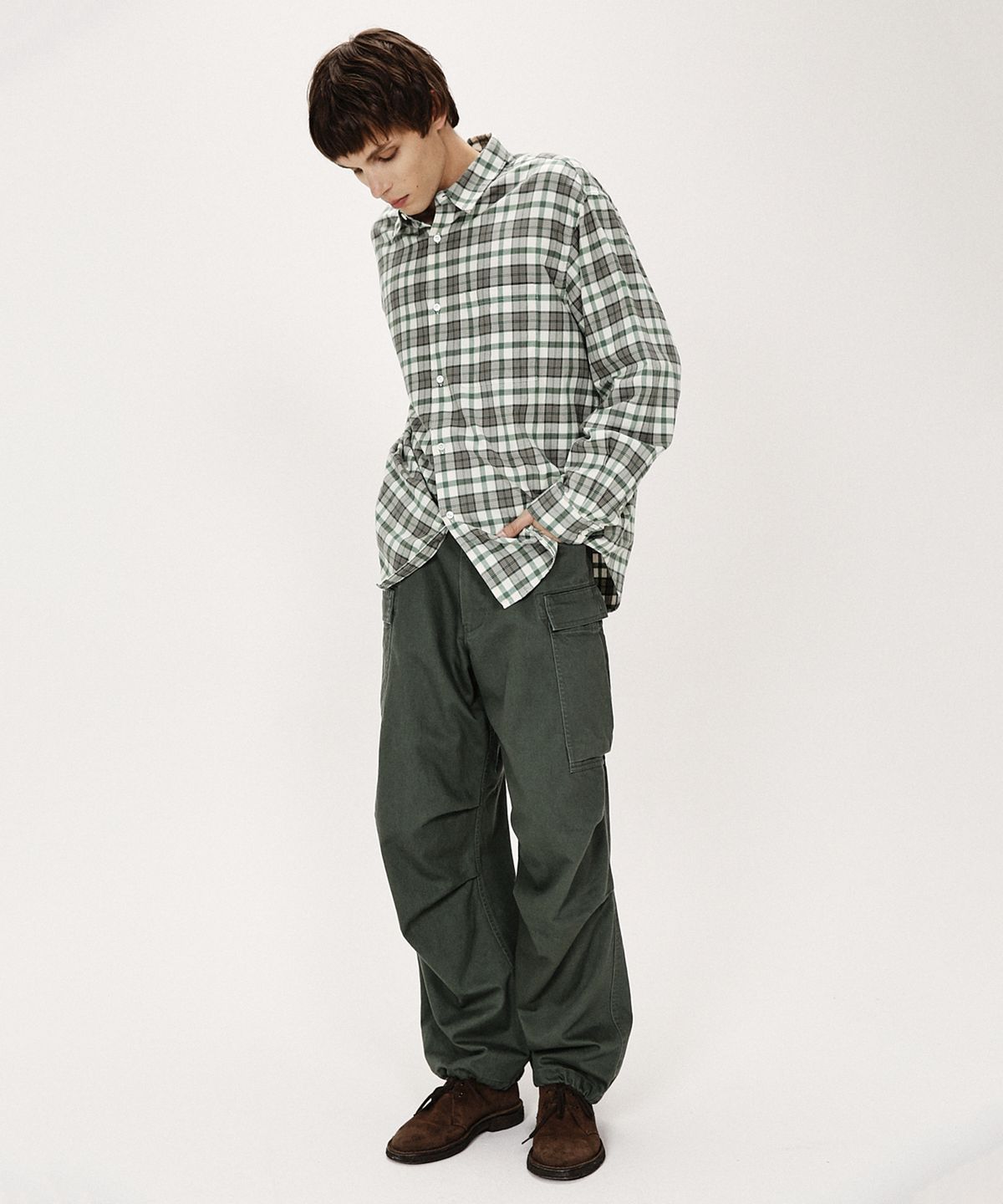 셔터(SHIRTER) NAVONA FLANNEL CHECK SHIRT (GREEN)