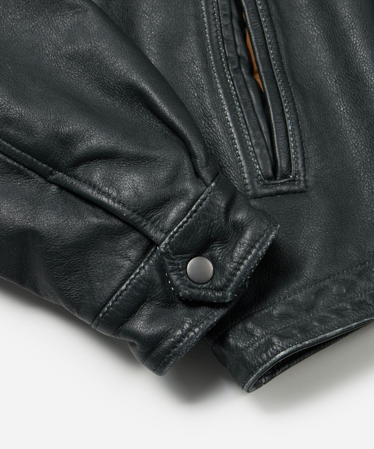 프리즘웍스(FRIZMWORKS) DESTROYED COWHIDE LEATHER JACKET _ WASHED OLIVE