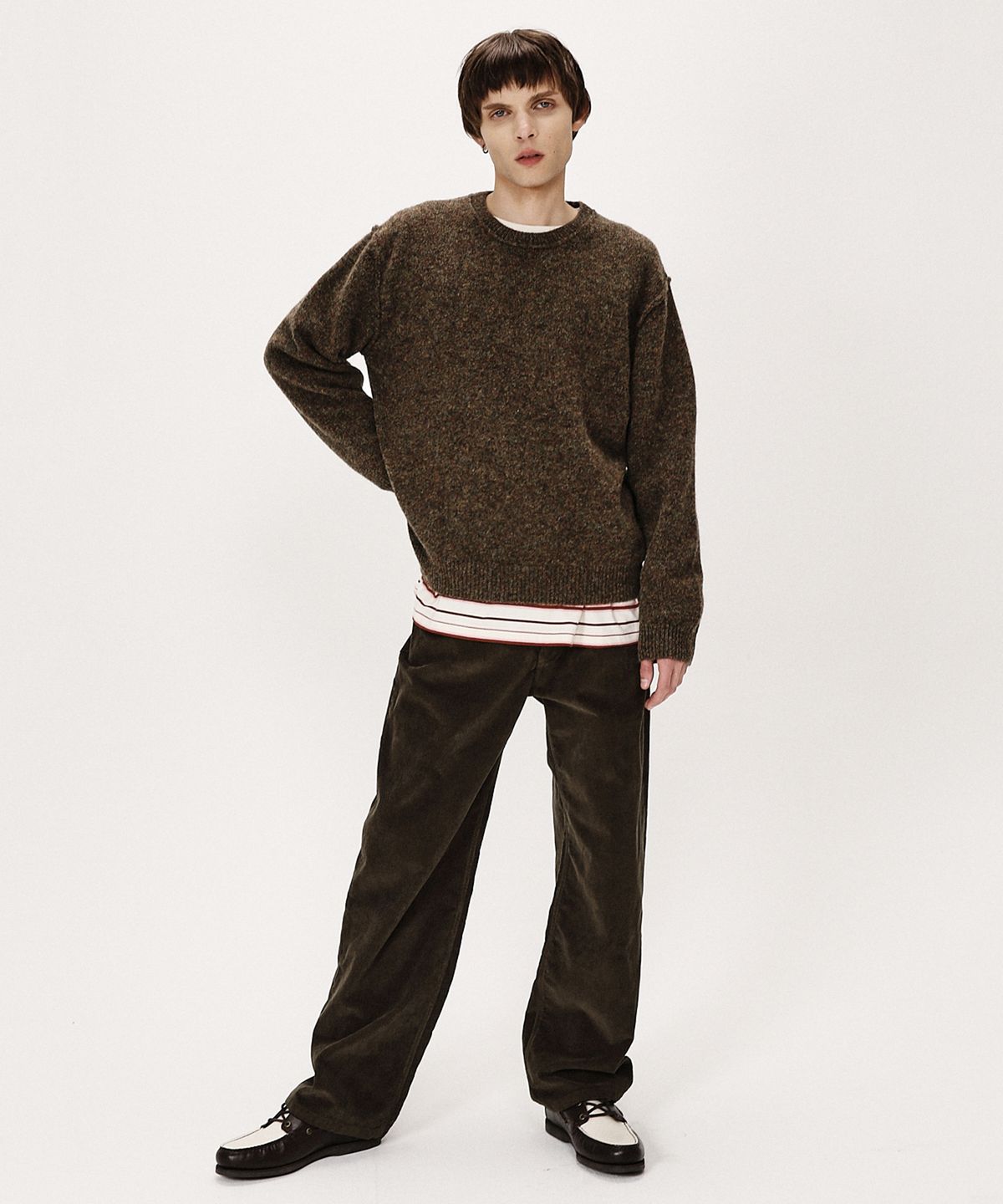 셔터(SHIRTER) SHAGGY DOG REVERSE SEAM KNIT (BROWN)
