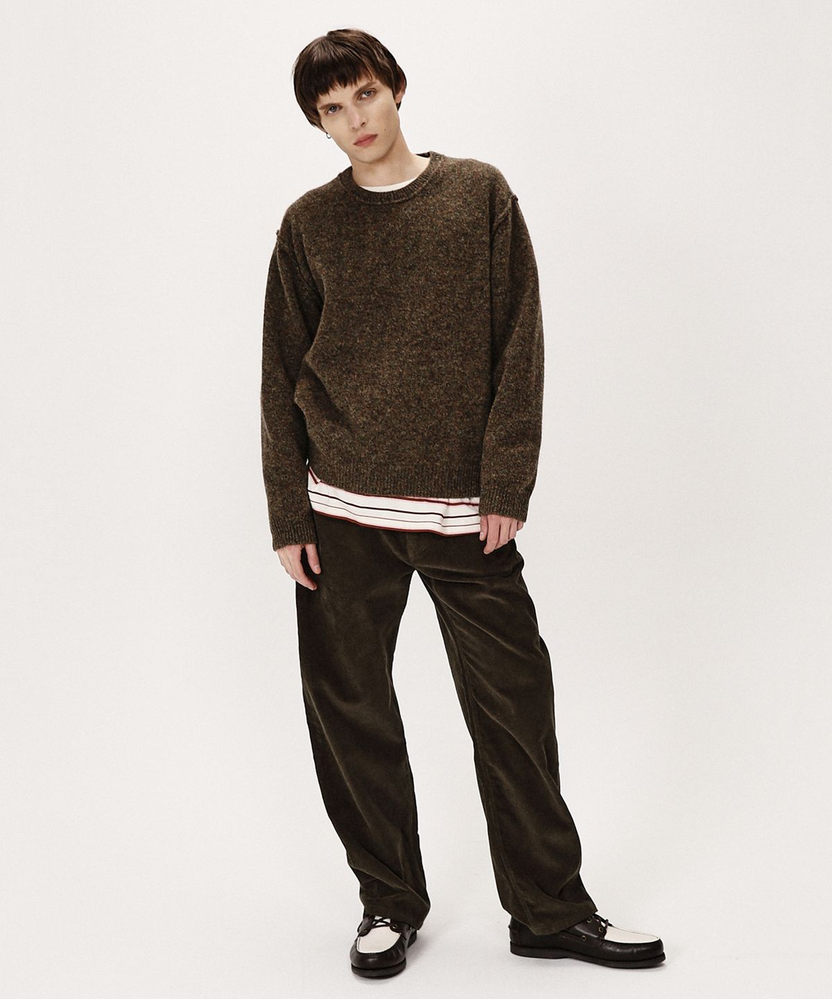 셔터(SHIRTER) SHAGGY DOG REVERSE SEAM KNIT (BROWN)