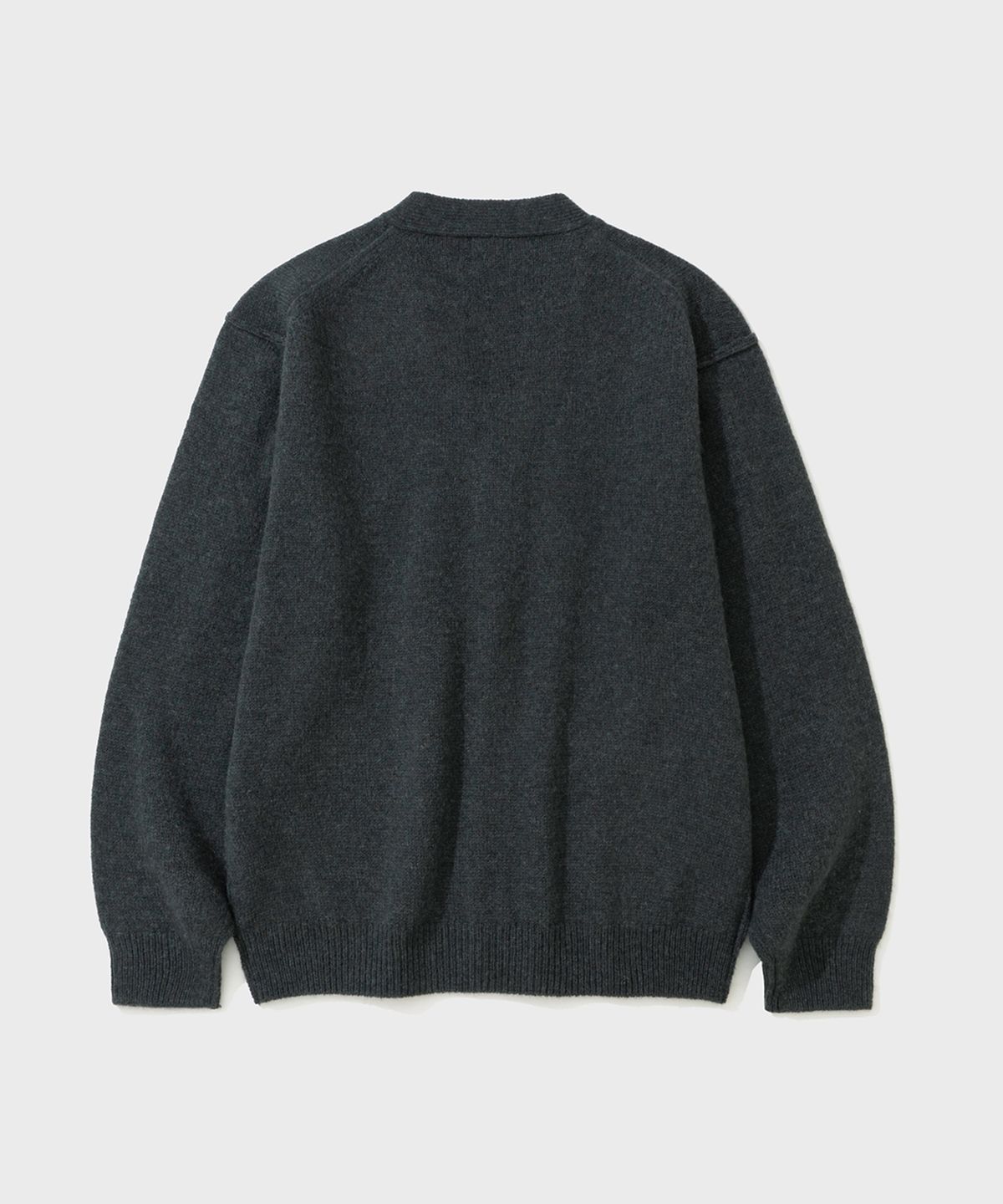 셔터(SHIRTER) SHAGGY DOG REVERSE SEAM CARDIGAN (CHARCOAL)