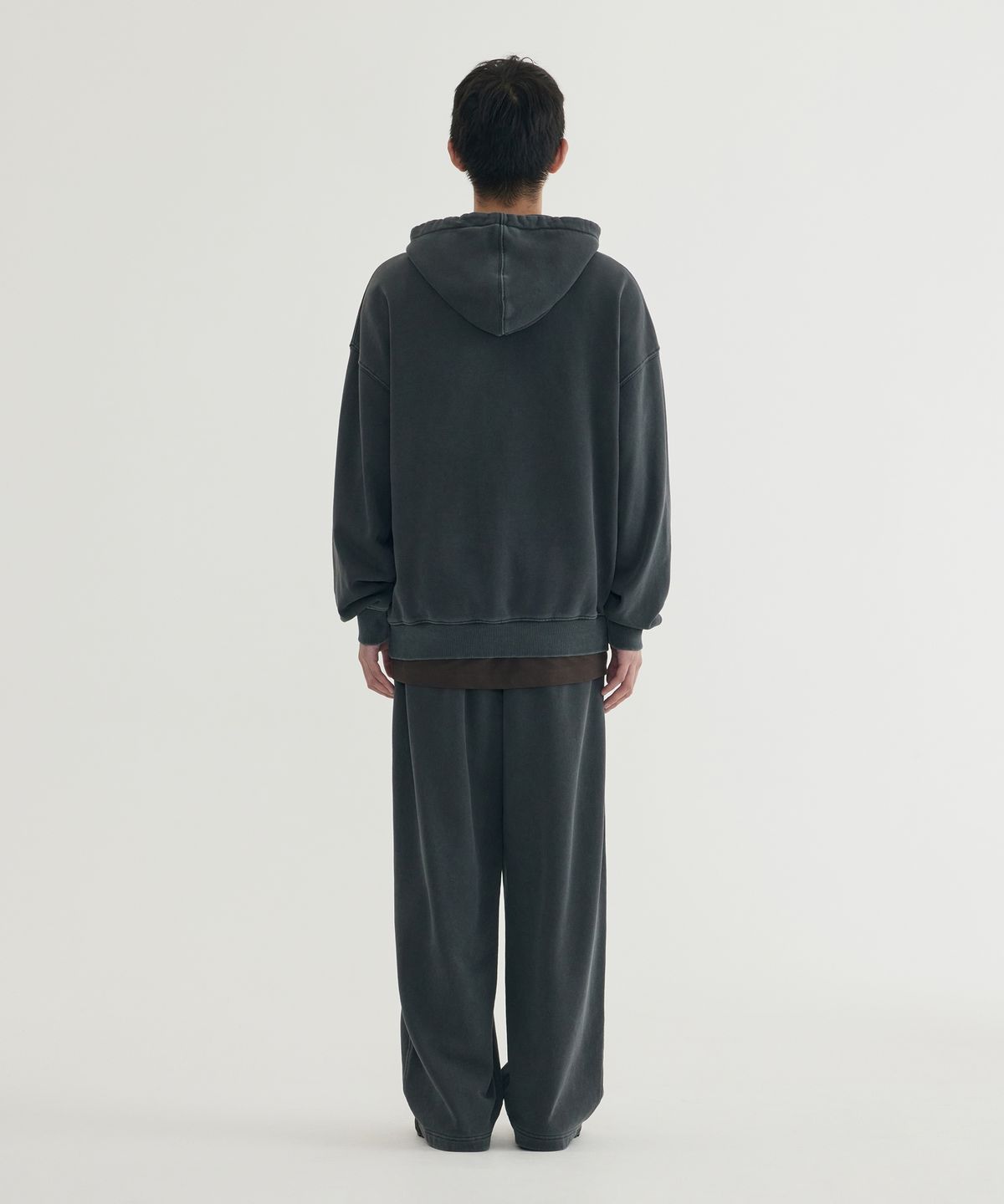 커버낫(COVERNAT) 아치로고 피그먼트 그래픽 후디 Dark Gray