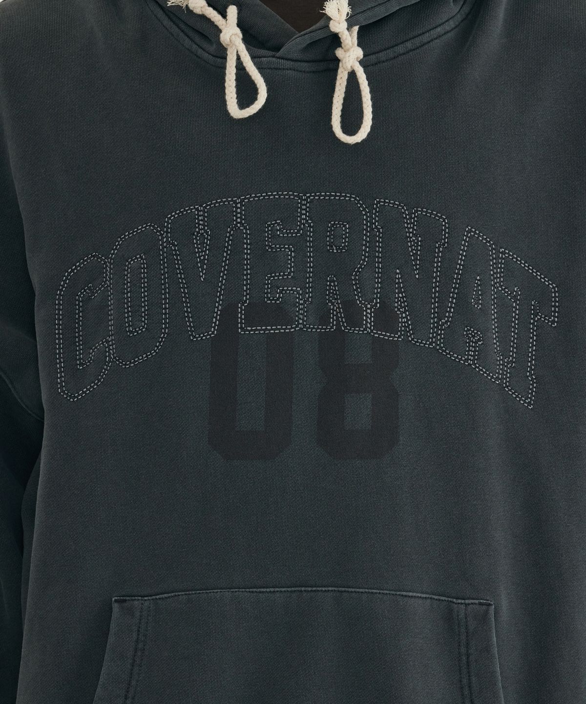 커버낫(COVERNAT) 아치로고 피그먼트 그래픽 후디 Dark Gray