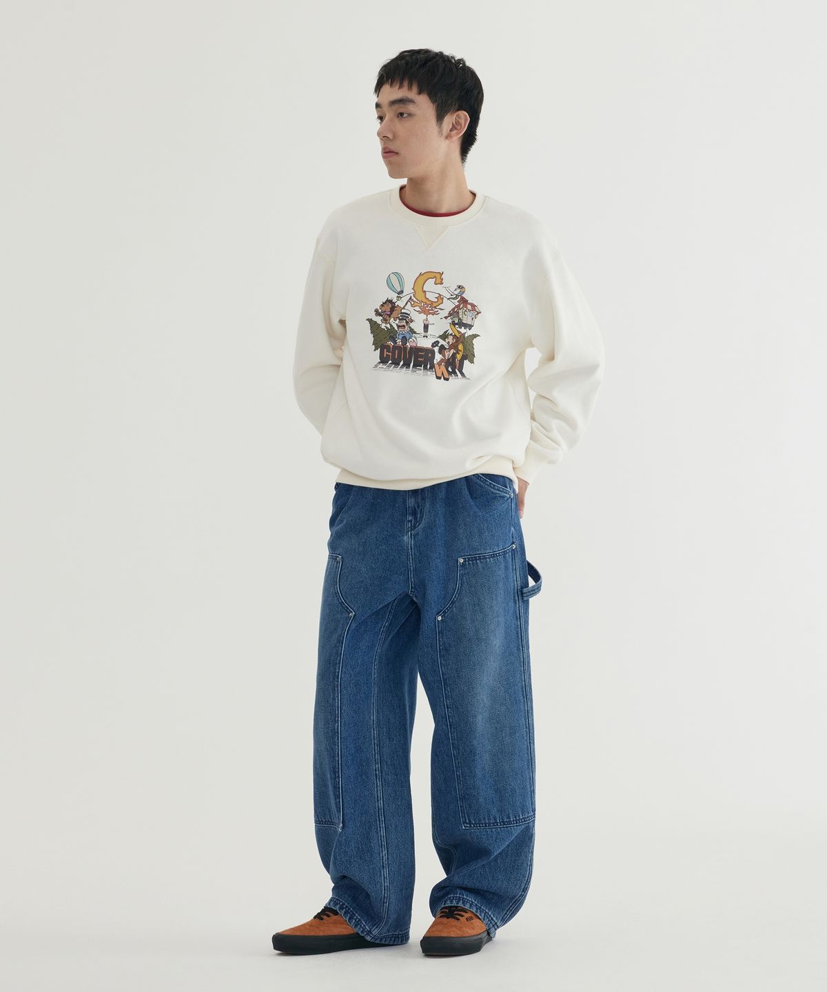커버낫(COVERNAT) 서커스 그래픽 맨투맨 Off White