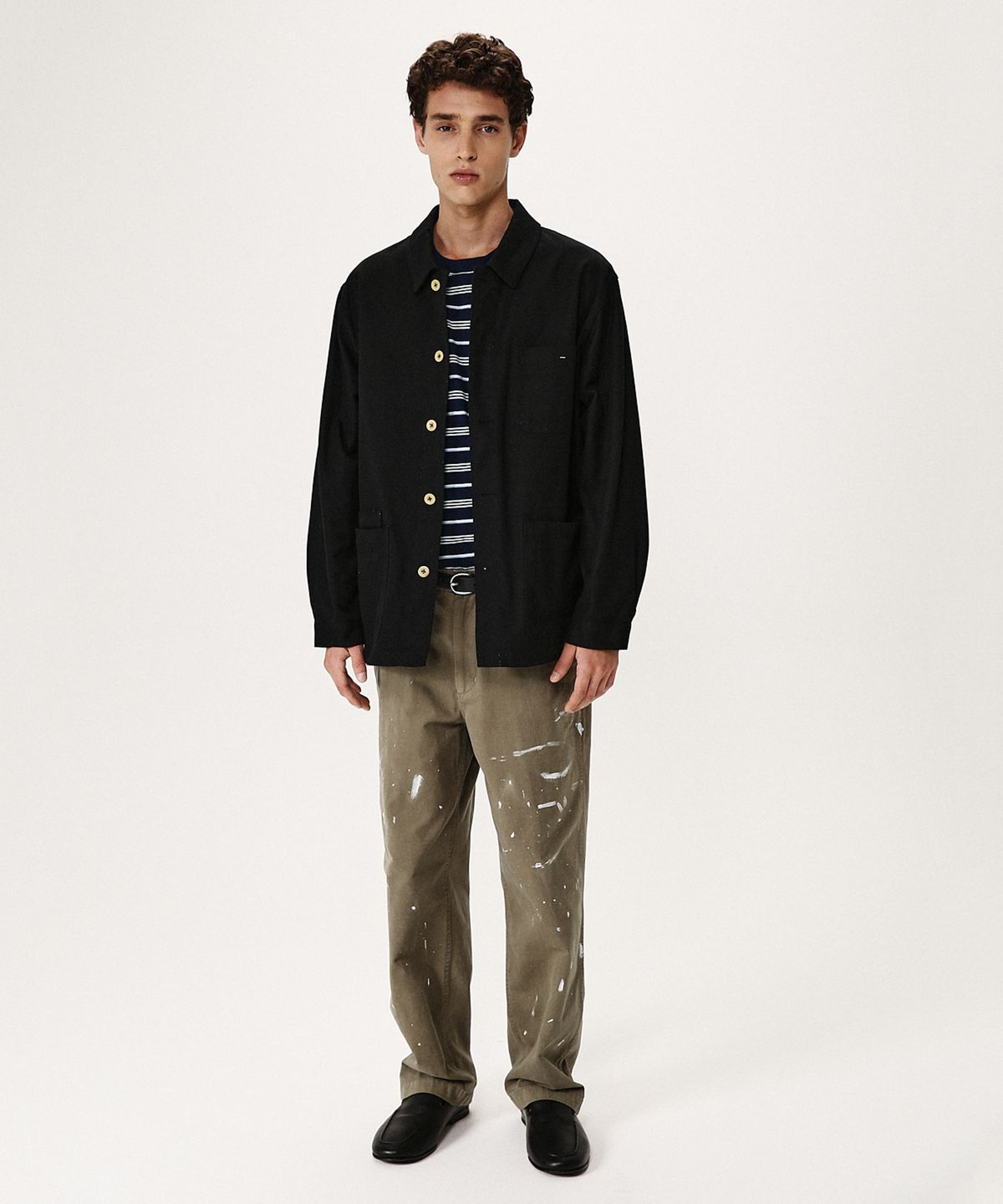 셔터(SHIRTER) SERGE FRENCH WORKER JACKET (BLACK)