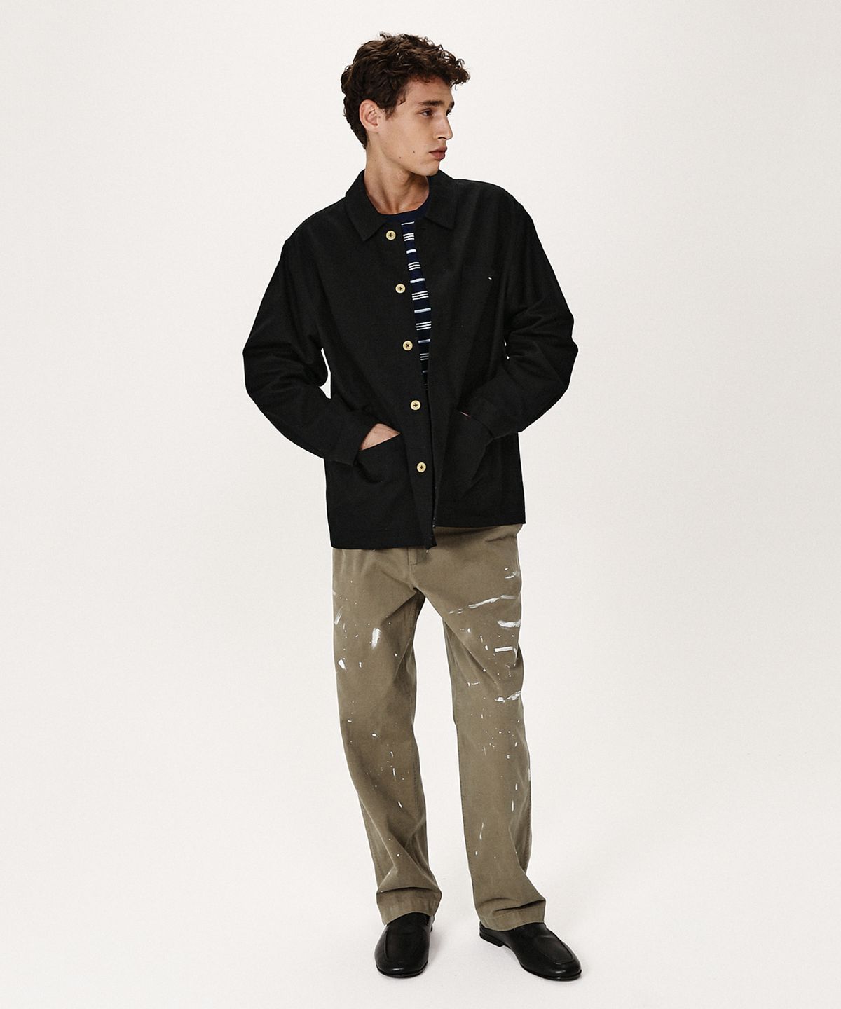 셔터(SHIRTER) SERGE FRENCH WORKER JACKET (BLACK)