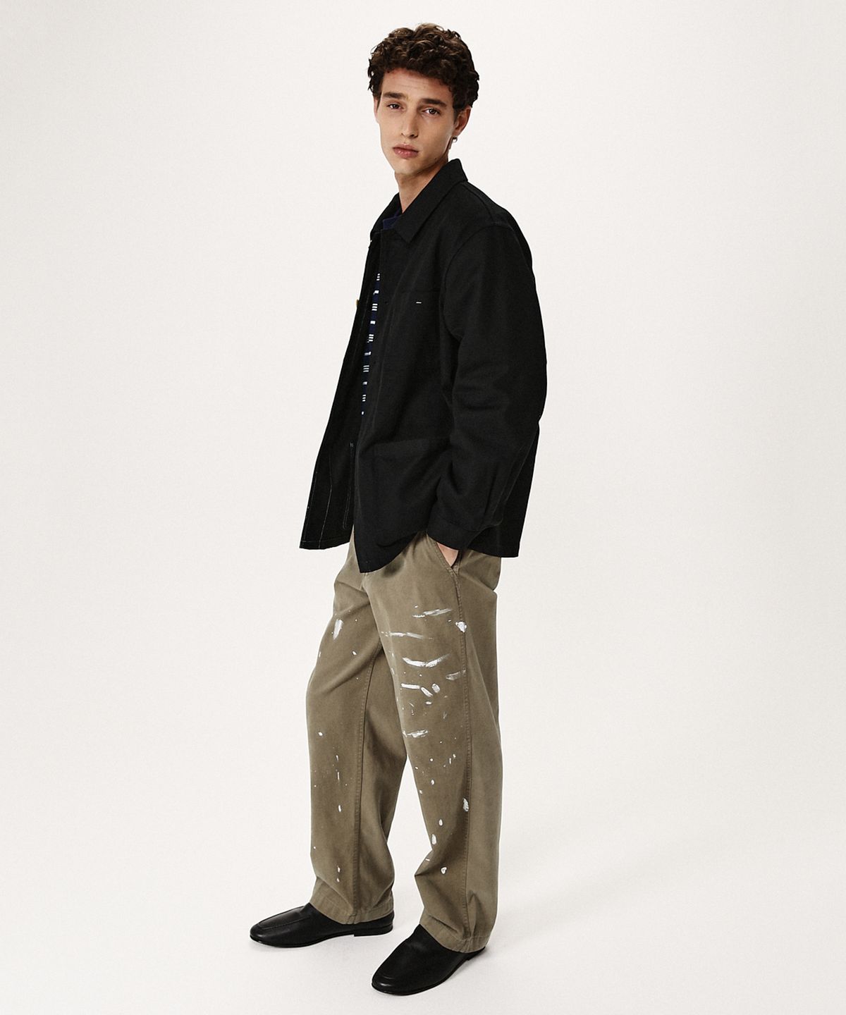 셔터(SHIRTER) SERGE FRENCH WORKER JACKET (BLACK)
