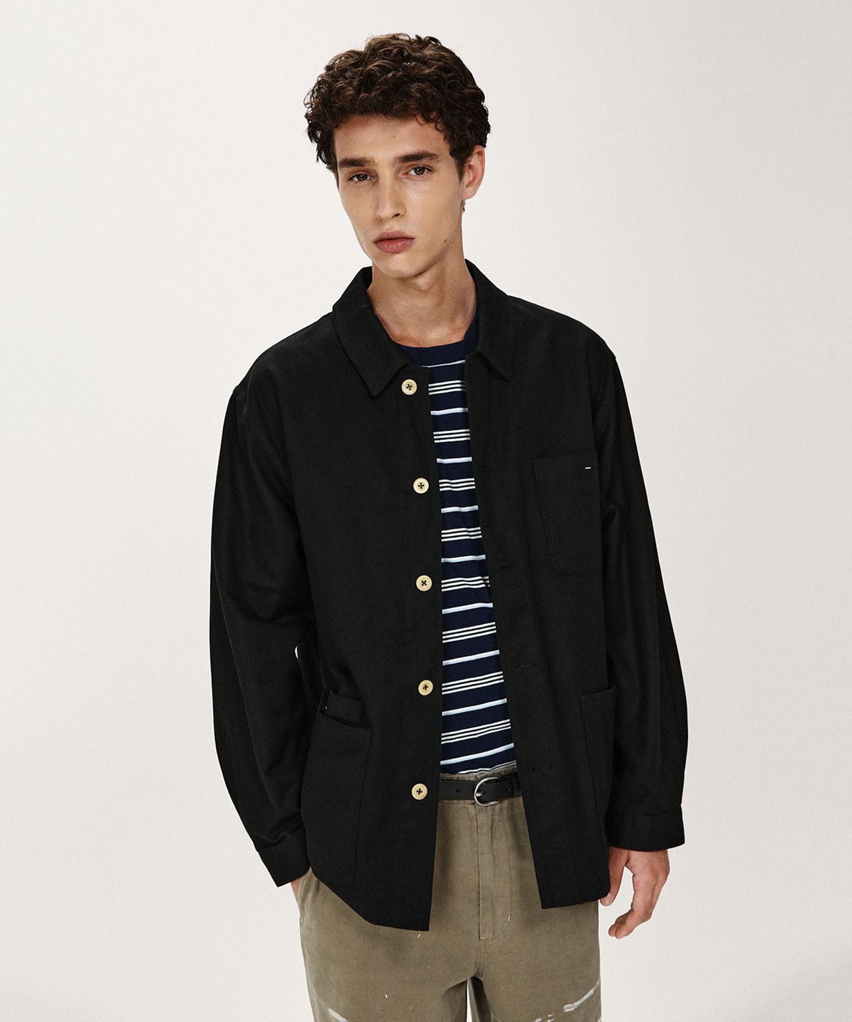 셔터(SHIRTER) SERGE FRENCH WORKER JACKET (BLACK)