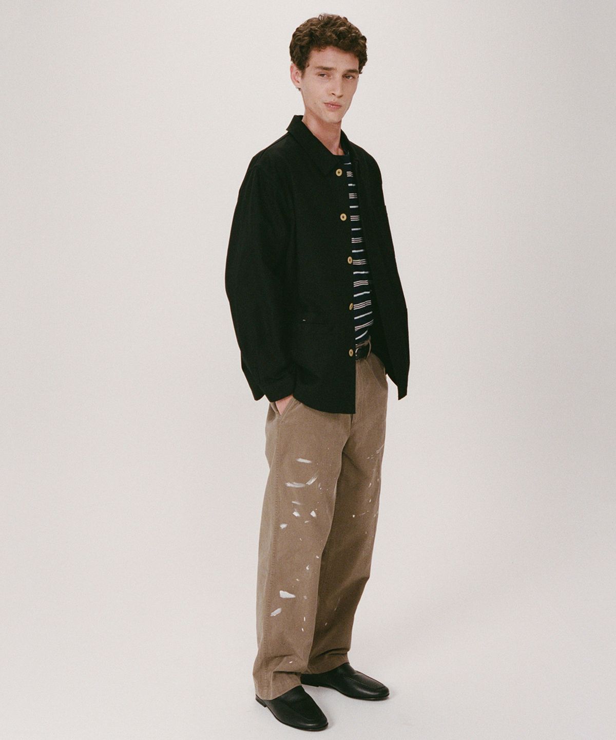 셔터(SHIRTER) SERGE FRENCH WORKER JACKET (BLACK)