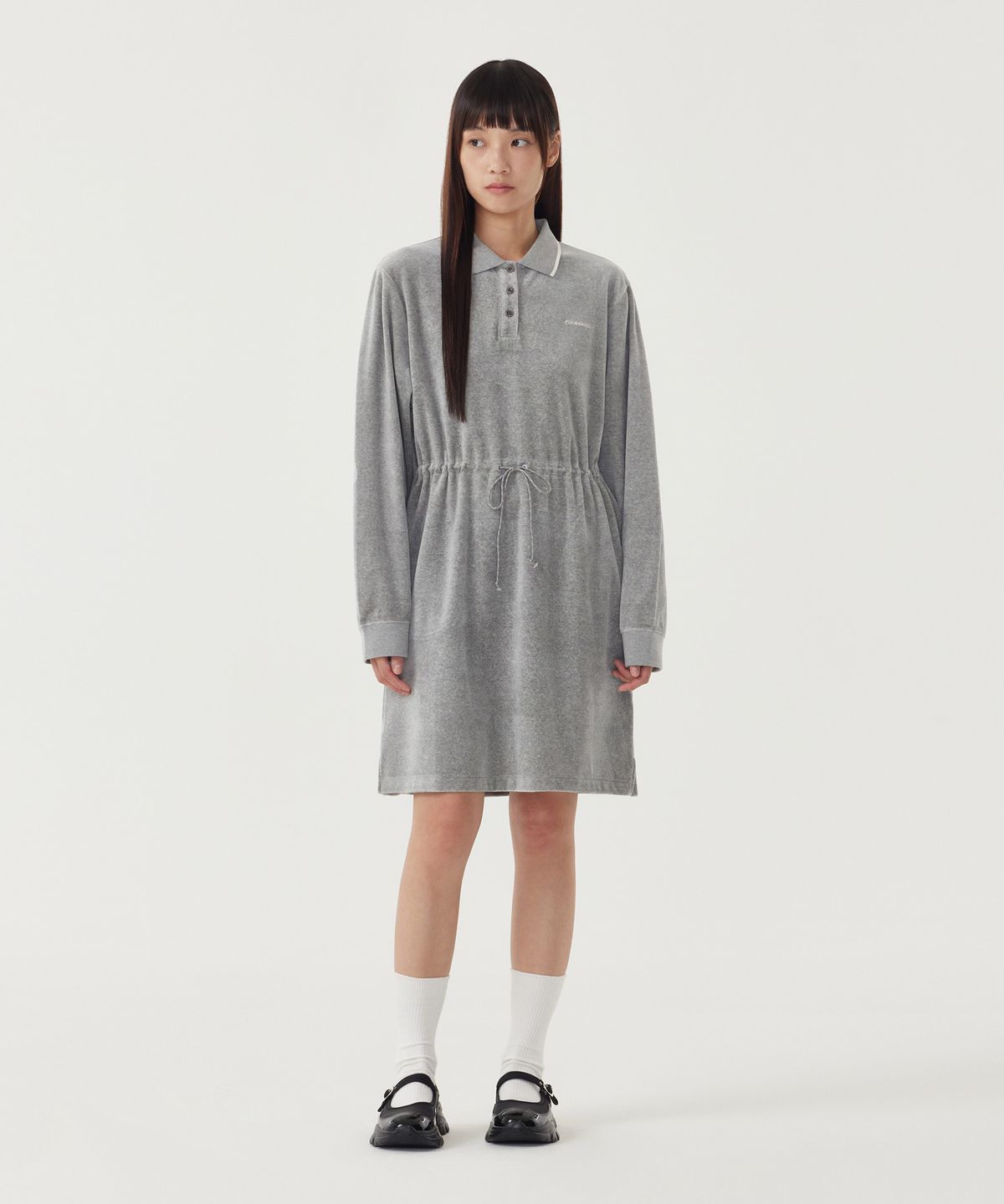 커버낫 우먼(COVERNAT WOMAN) 우먼 벨로아 스웻 원피스 Melange Gray