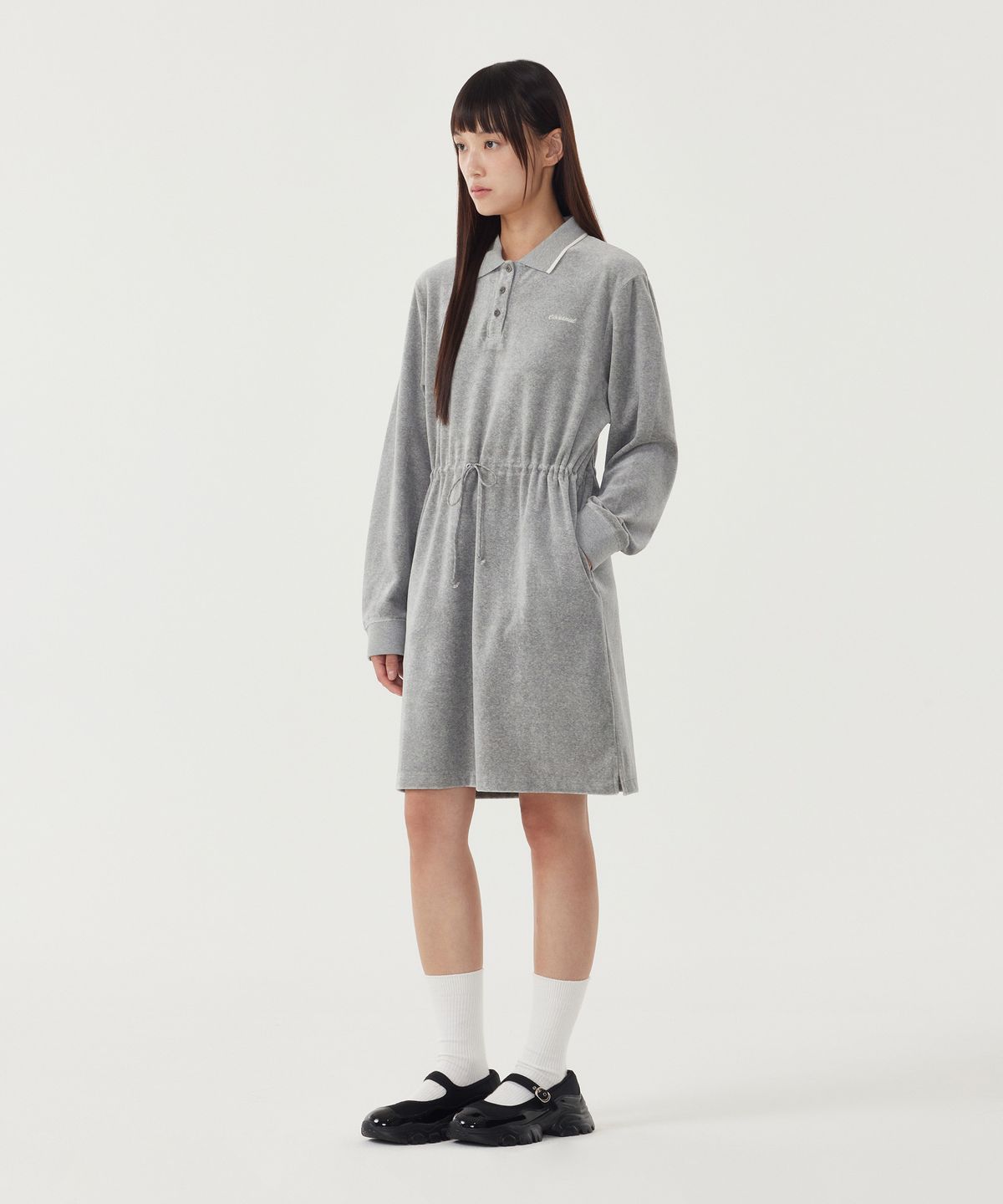 커버낫 우먼(COVERNAT WOMAN) 우먼 벨로아 스웻 원피스 Melange Gray