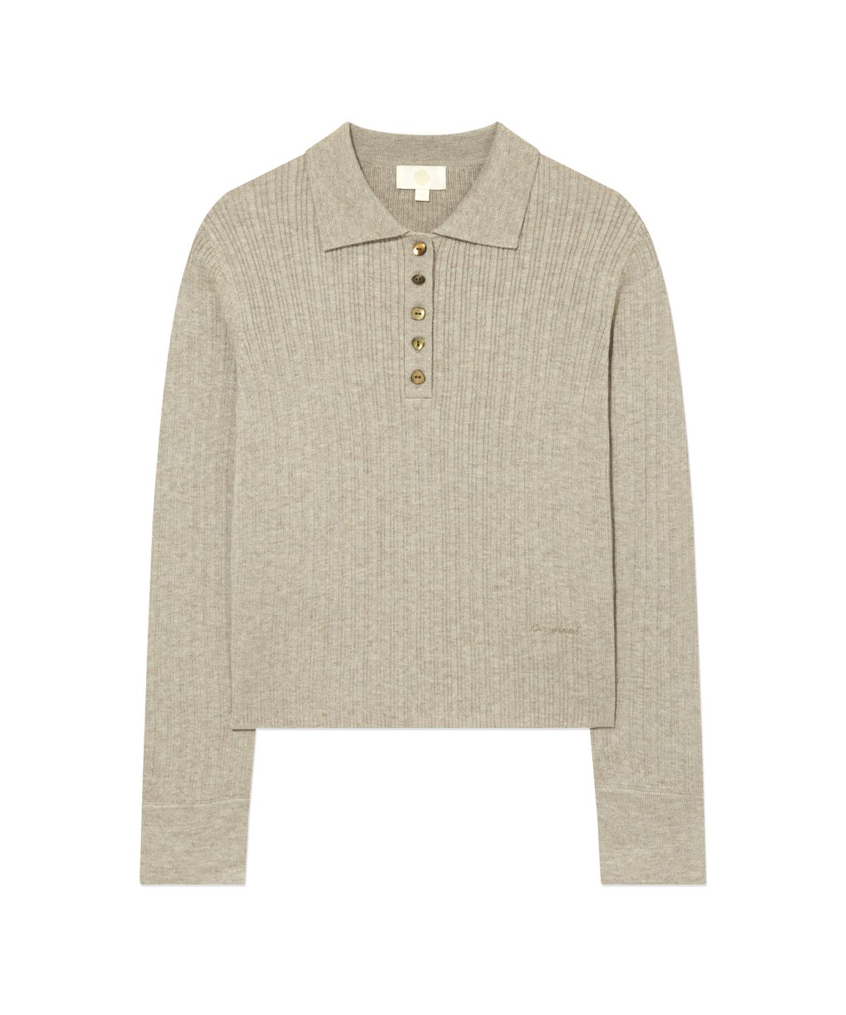 커버낫 우먼(COVERNAT WOMAN) 우먼 리브드 카라 니트 Beige