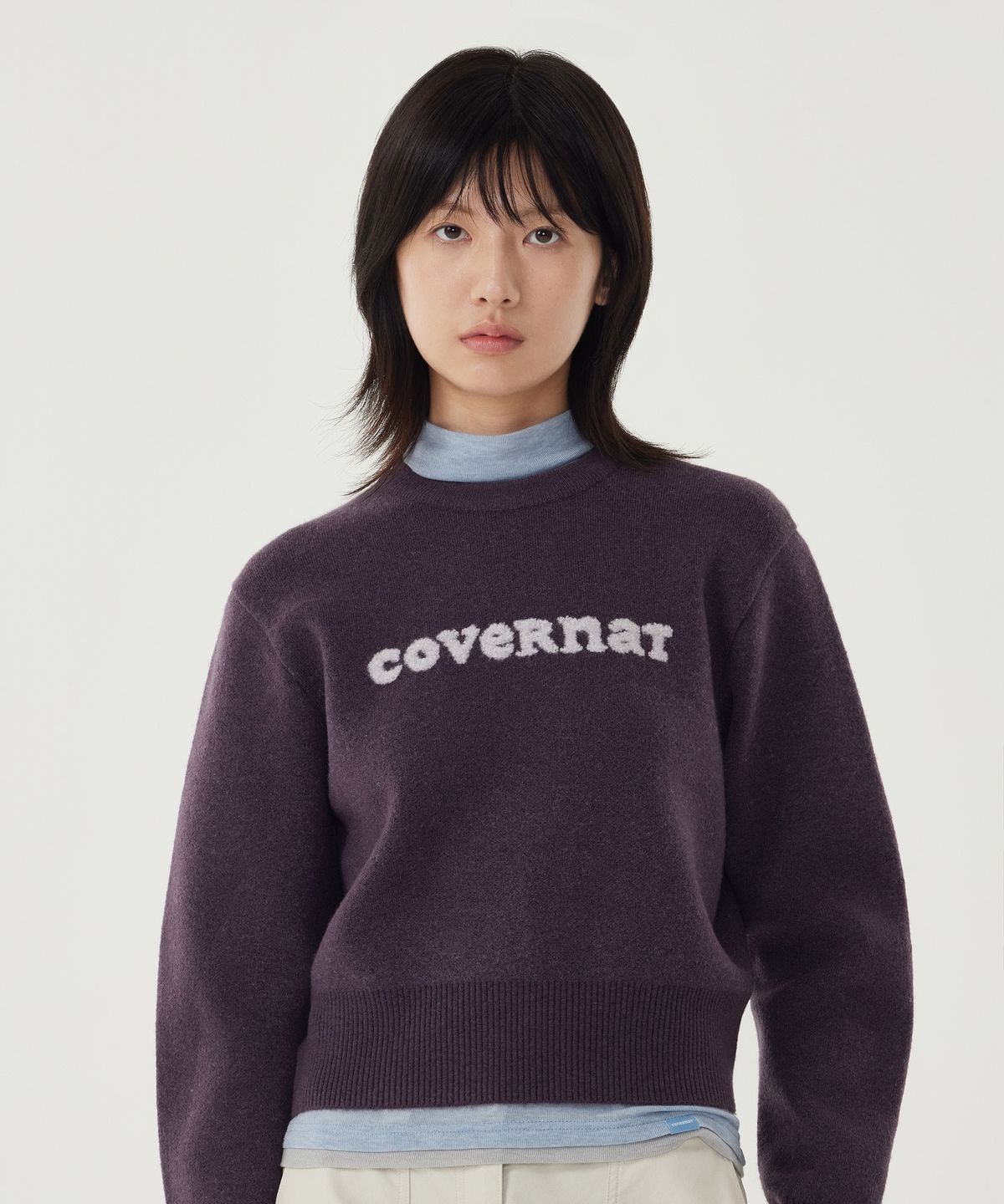 커버낫 우먼(COVERNAT WOMAN) 우먼 울텐셀 터틀넥 티셔츠 Dusty Blue