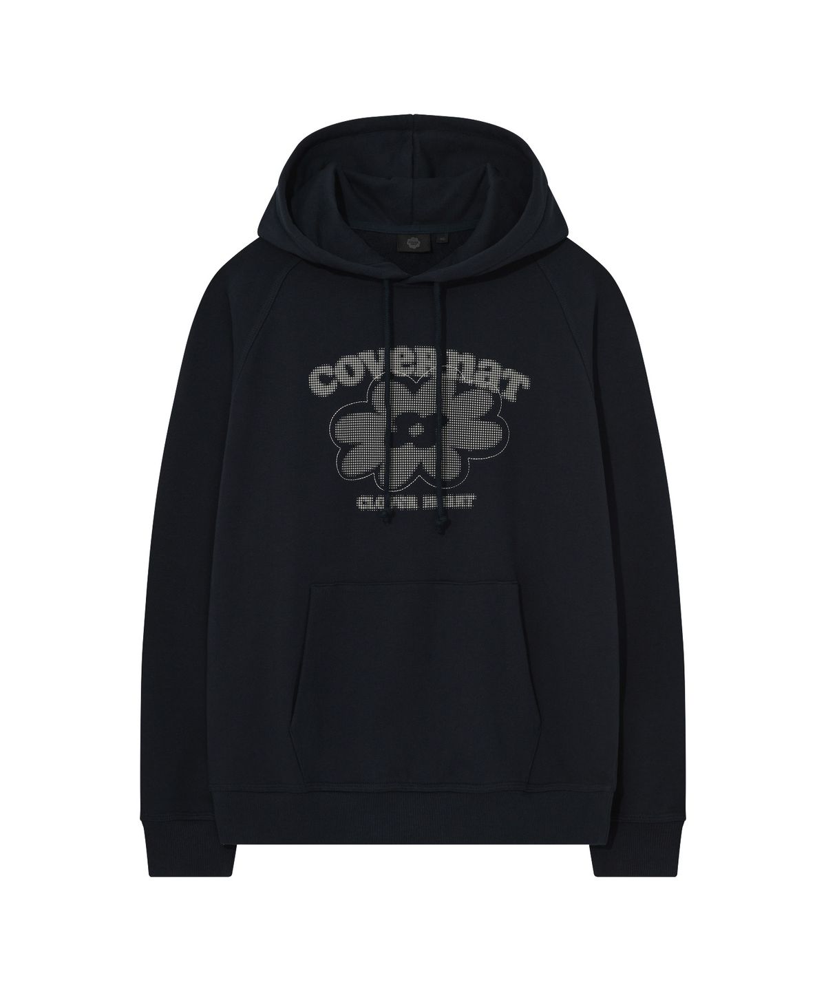 커버낫 우먼(COVERNAT WOMAN) 우먼 오버핏 클로버 그래픽 후디 Dark Navy