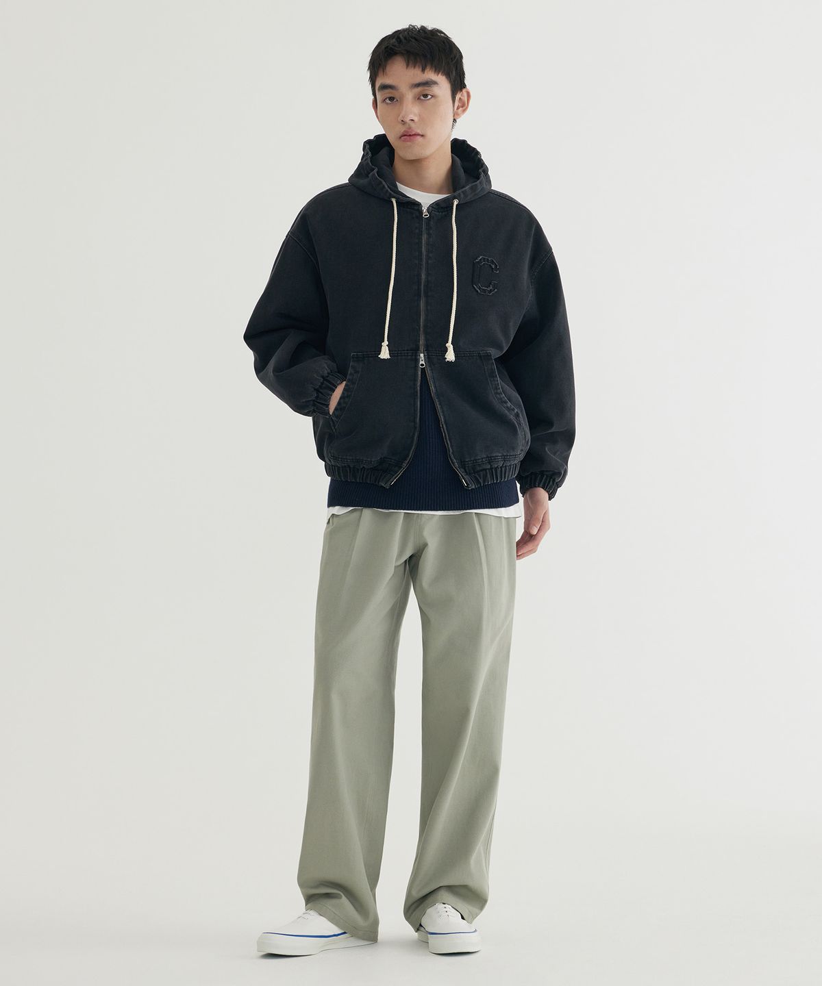커버낫(COVERNAT) 트윌 2-TUCK 스트링 팬츠 Dark Gray