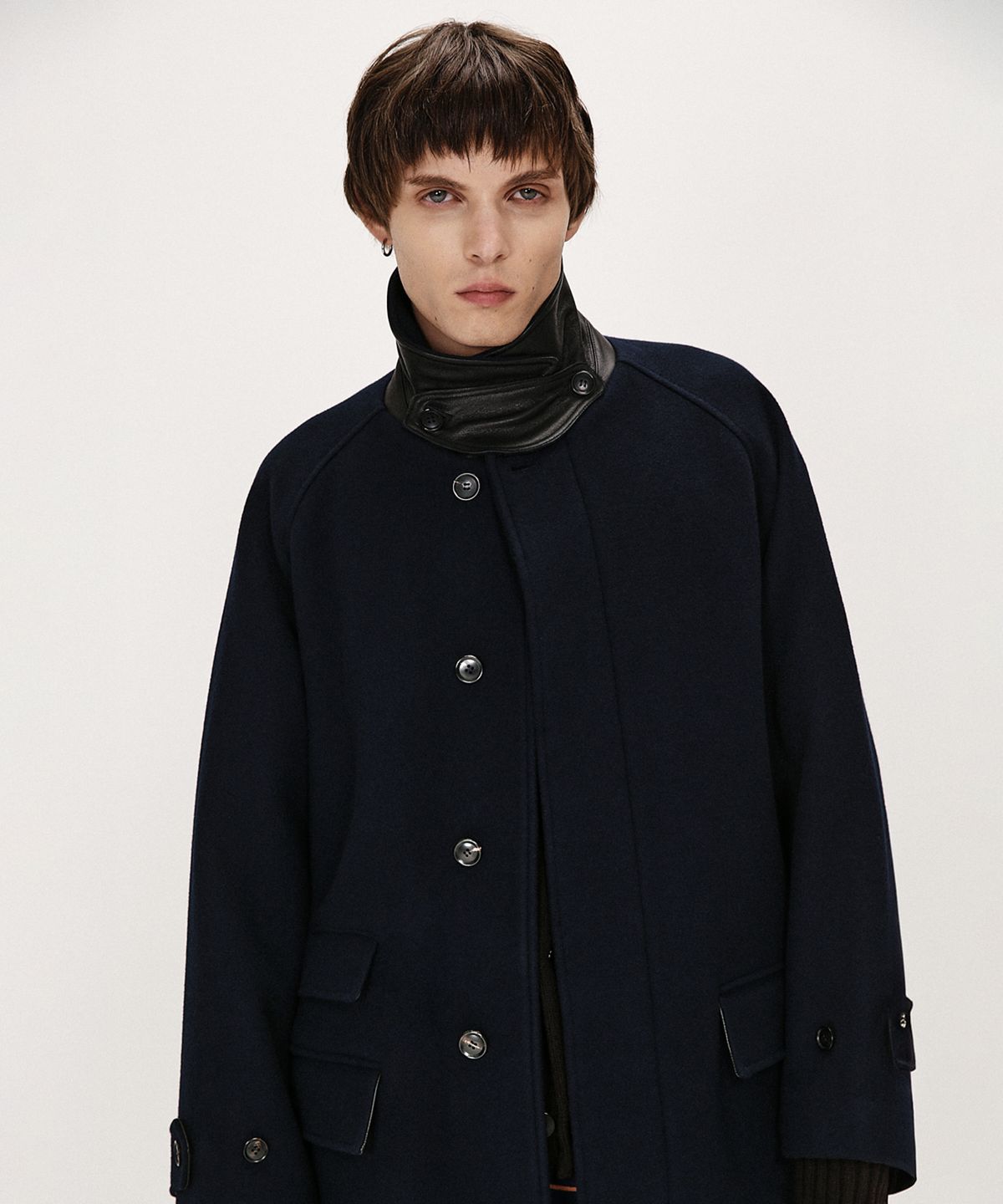 셔터(SHIRTER) FM FELT BALMACAAN COAT (NAVY)