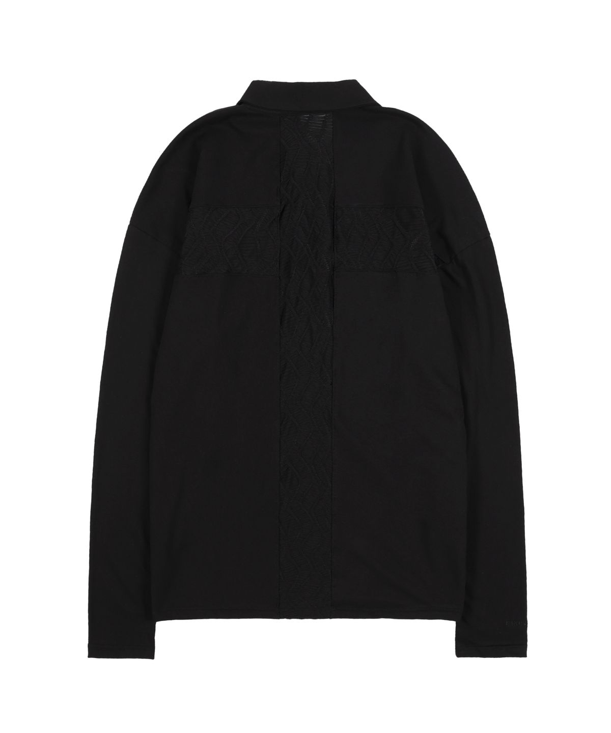 팬시클럽(FANCY CLUB) 백 크로스 오버핏 카라티 (BLACK) F25ZB021