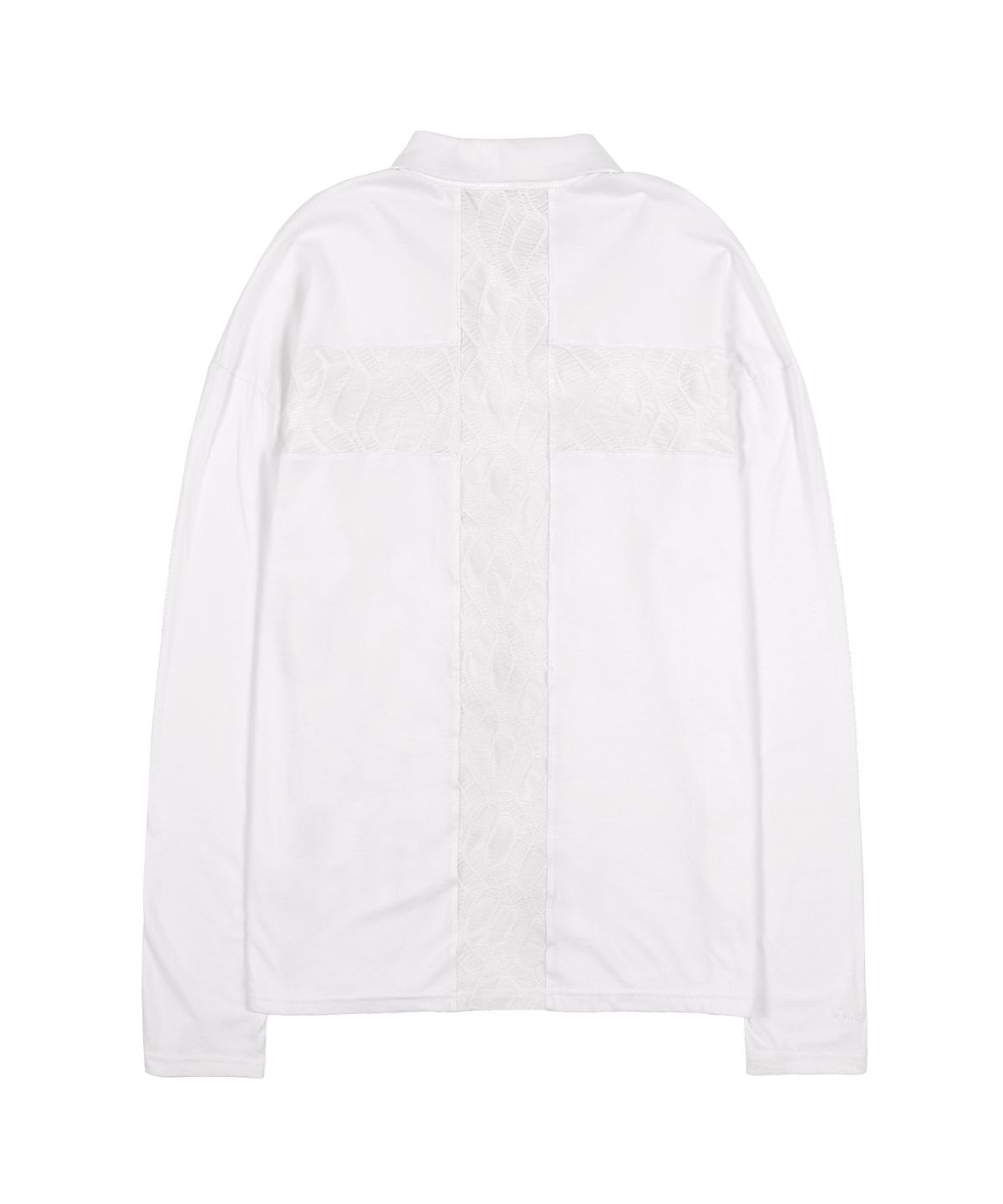 팬시클럽(FANCY CLUB) 백 크로스 오버핏 카라티 (WHITE) F25ZB021
