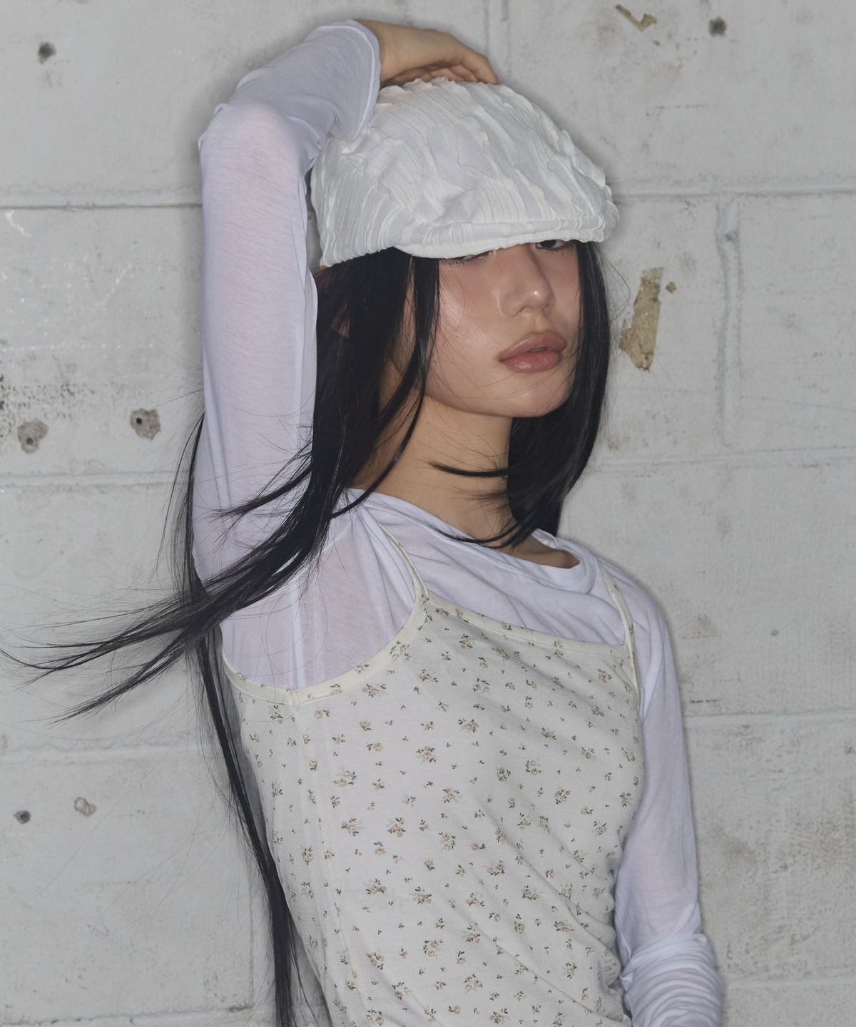 팬시클럽(FANCY CLUB) 레이스 밴딩 헌팅캡 (WHITE) F25QE996