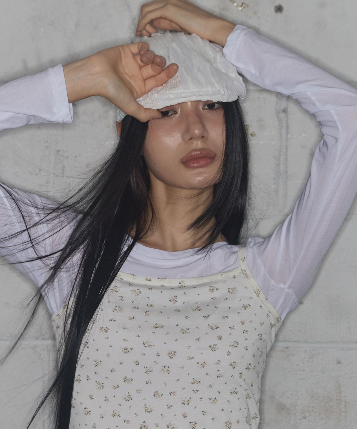 팬시클럽(FANCY CLUB) 레이스 밴딩 헌팅캡 (WHITE) F25QE996