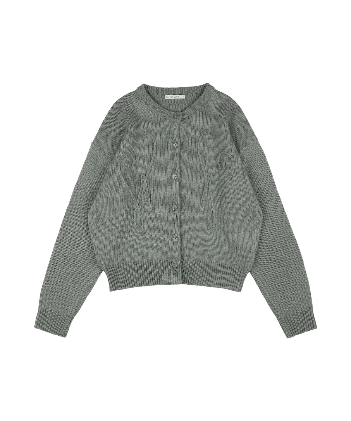 팬시클럽(FANCY CLUB) 스웨일리 니트 가디건 (GRAY) F25ZA007