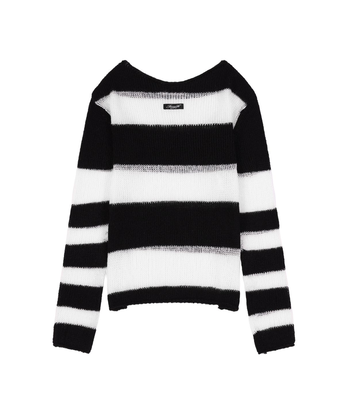 팬시클럽(FANCY CLUB) 헤일리 스트라이프 니트 (BLACK) F25ZB020