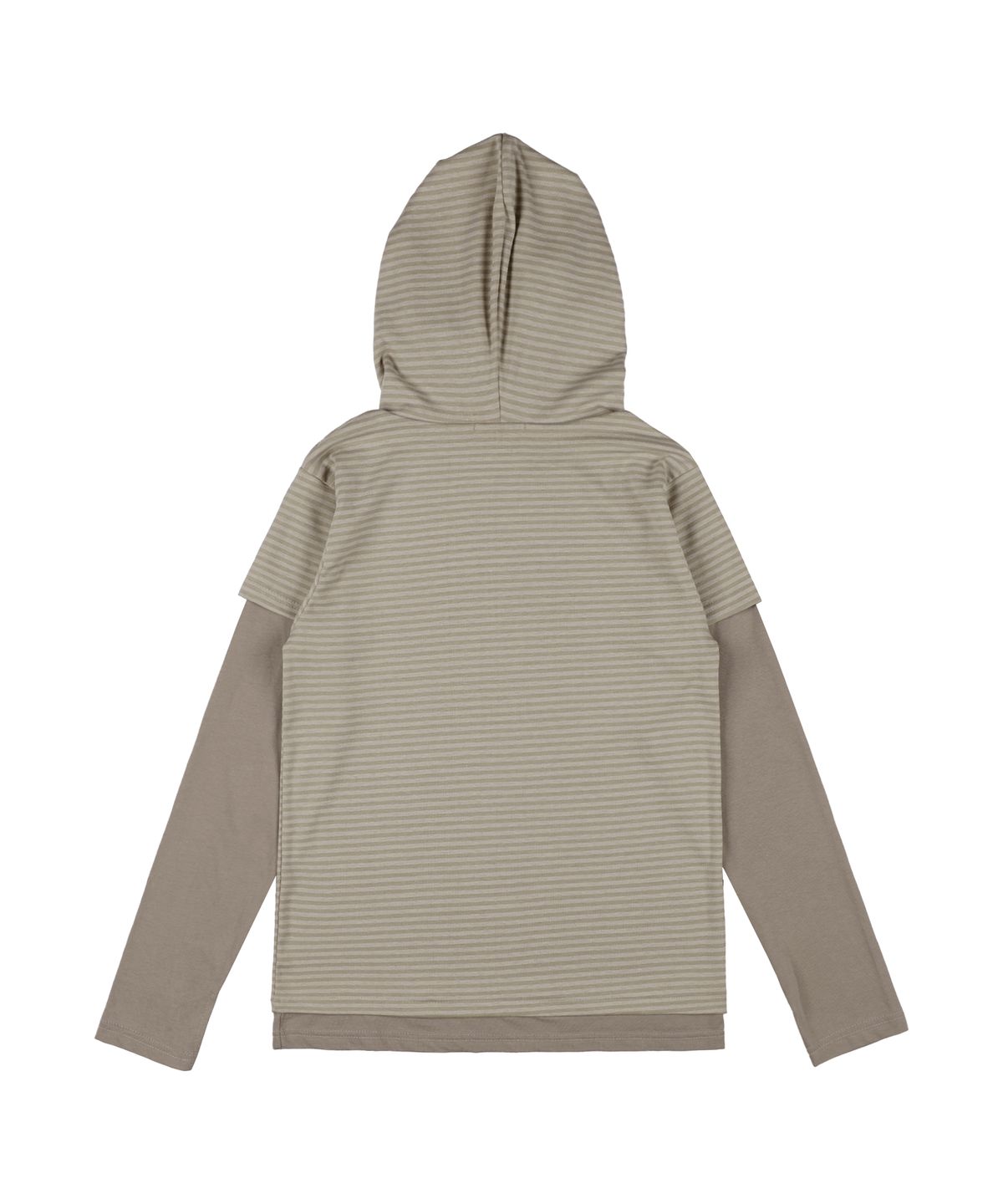 팬시클럽(FANCY CLUB) 스트라이프 레이어드 후드 (BEIGE) F25ZB024