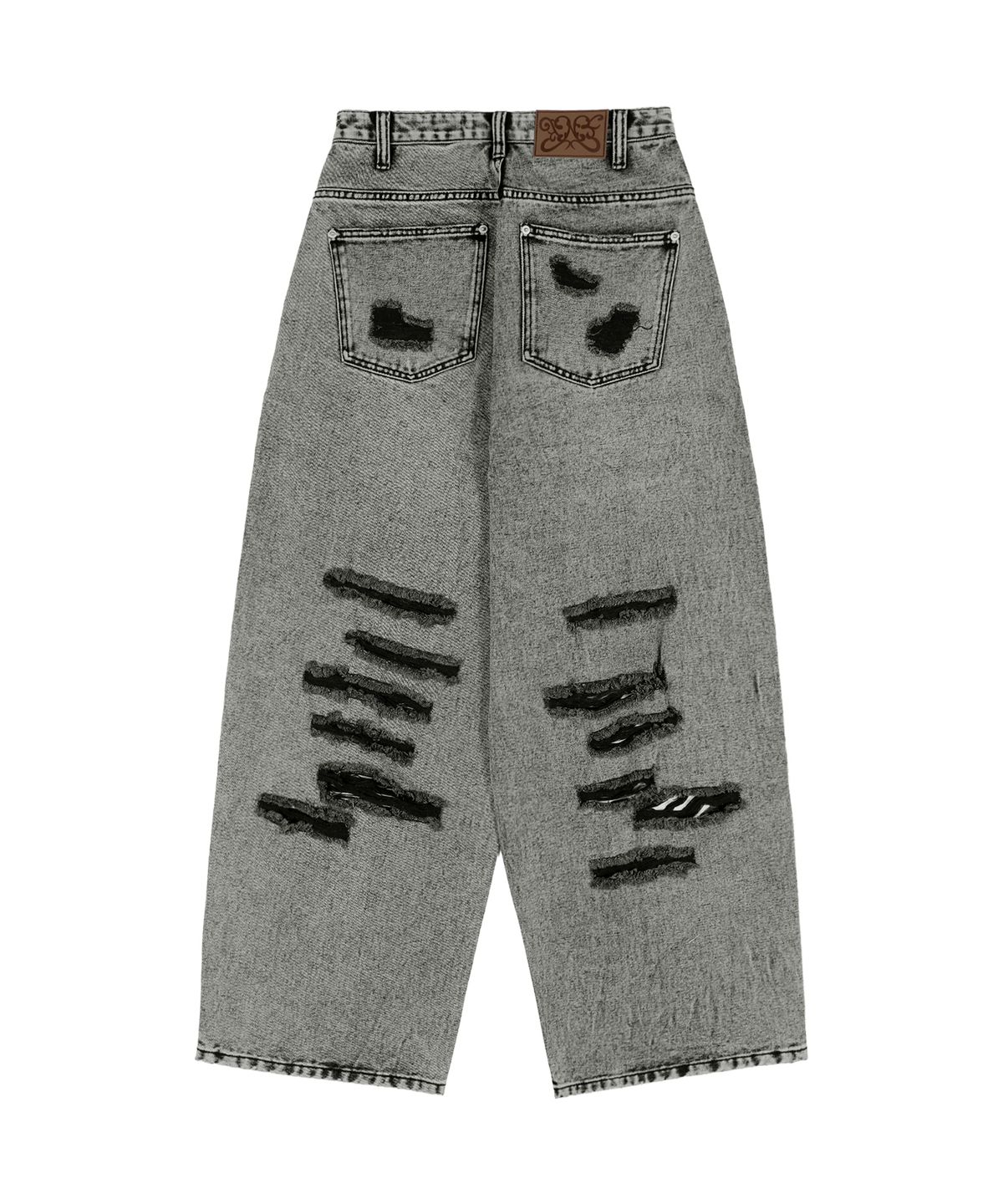 팬시클럽(FANCY CLUB) 워시드 데미지 데님 팬츠 (GRAY) F25ZD979