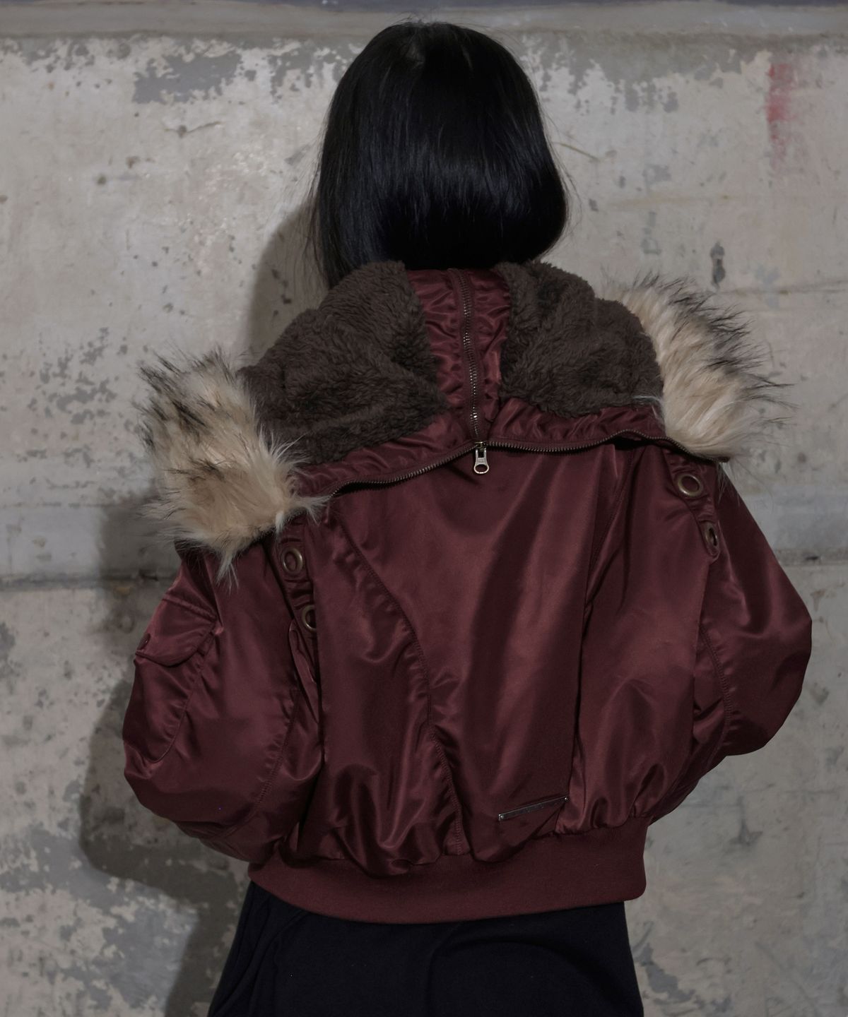팬시클럽(FANCY CLUB) 아일렛 퍼 MA-1 (BURGUNDY) F25ZA003