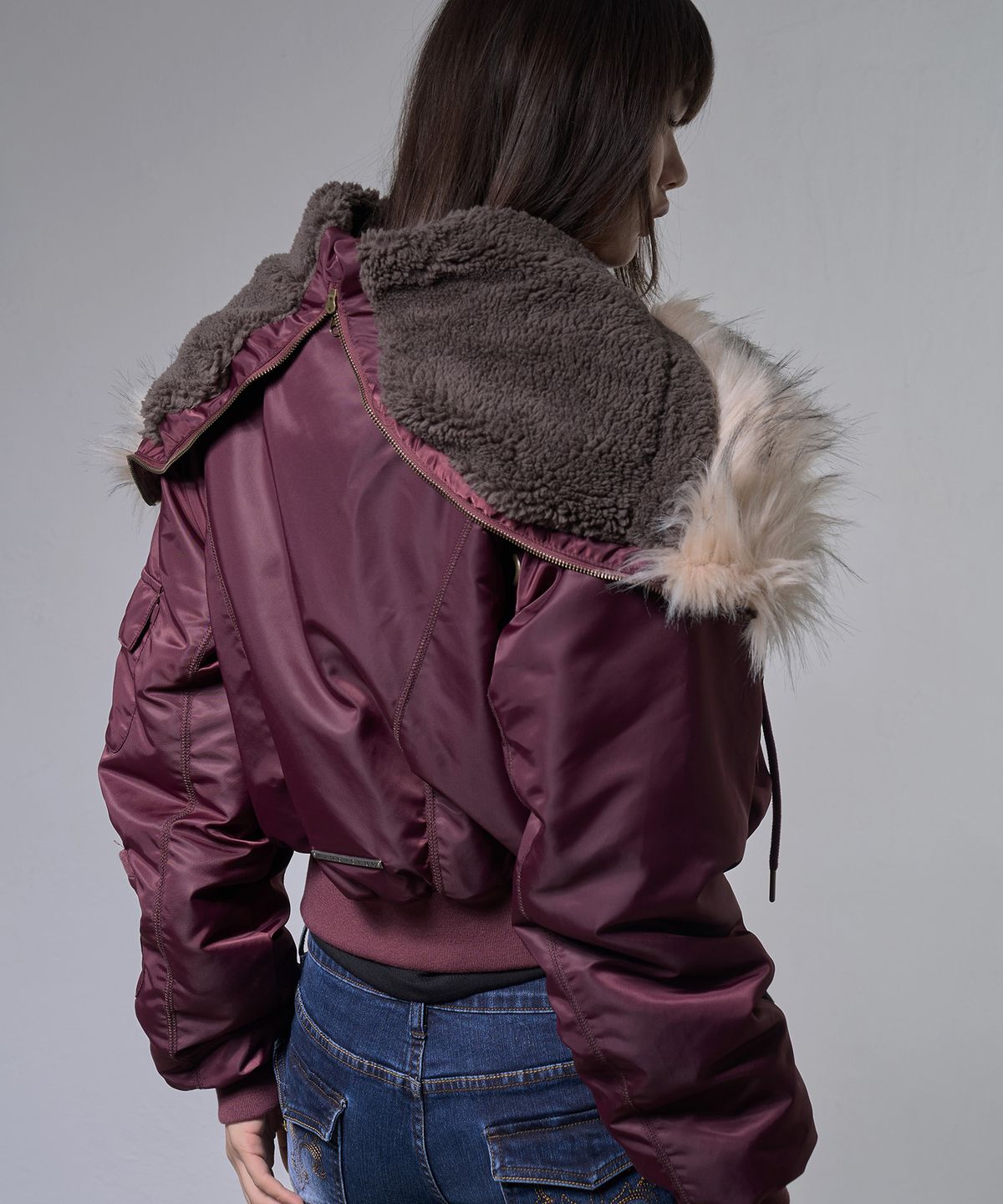 팬시클럽(FANCY CLUB) 아일렛 퍼 MA-1 (BURGUNDY) F25ZA003