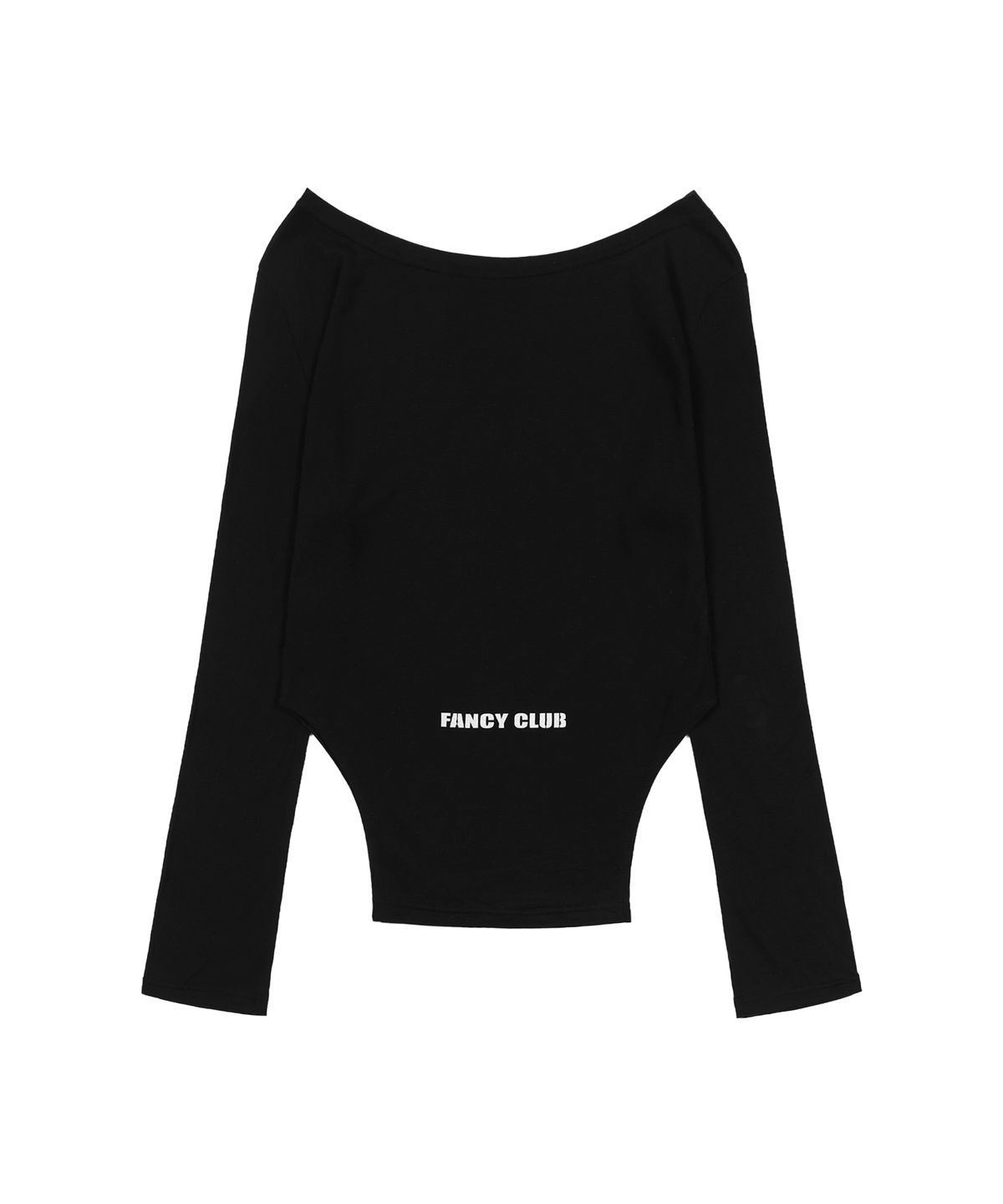 팬시클럽(FANCY CLUB) 520 보트넥 쉬어 롱슬리브 (BLACK) F26QB047