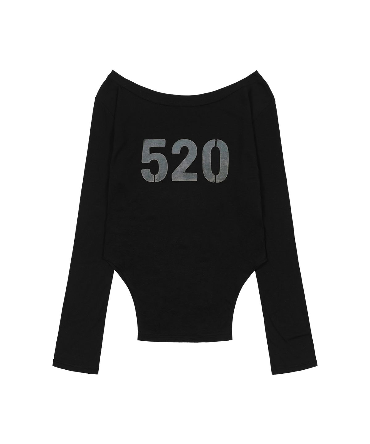 팬시클럽(FANCY CLUB) 520 보트넥 쉬어 롱슬리브 (BLACK) F26QB047