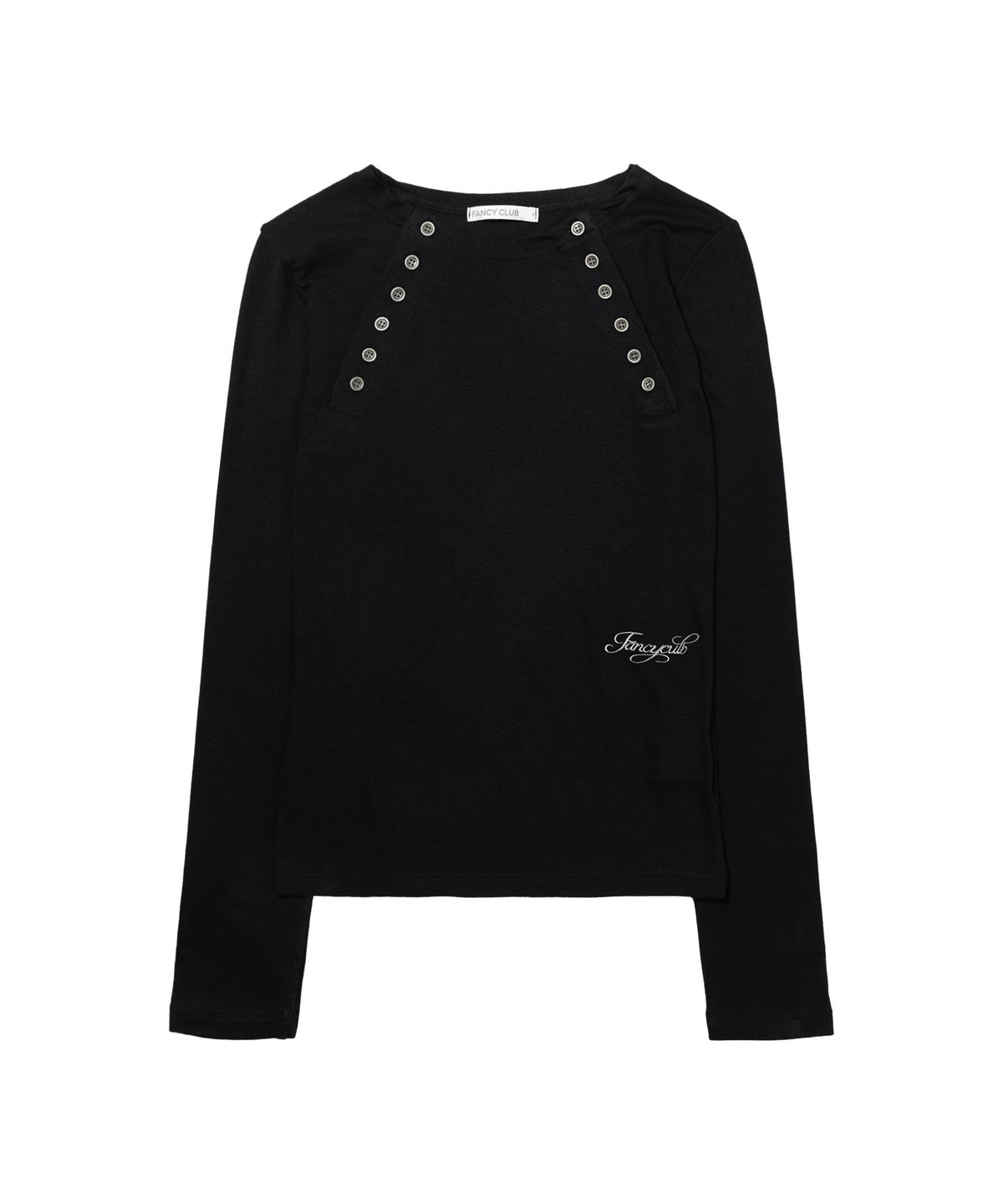 팬시클럽(FANCY CLUB) 무브 버튼 롱슬리브 (BLACK) F26QB048