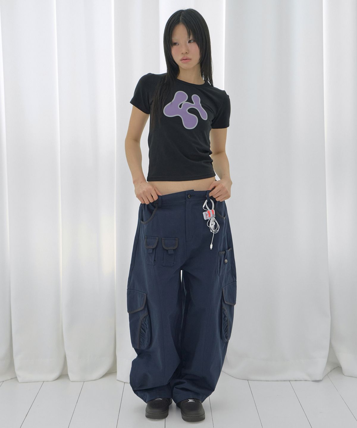 팬시클럽(FANCY CLUB) 카고 워크 벌룬팬츠 (NAVY) F26QD153