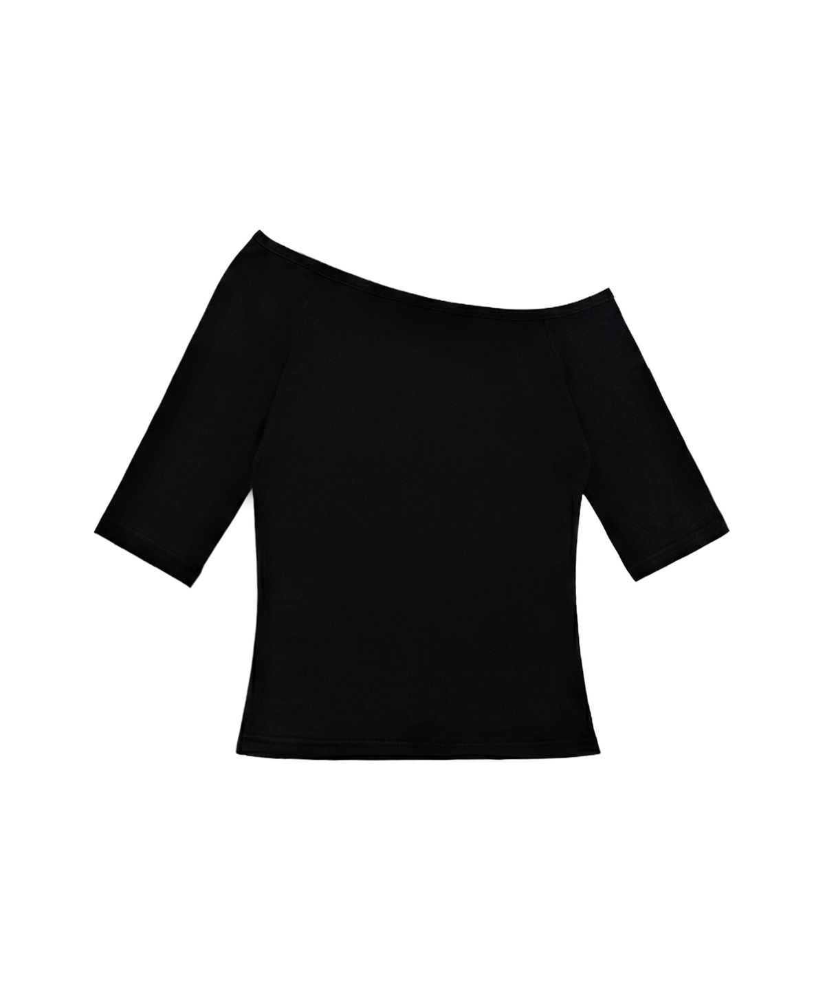 팬시클럽(FANCY CLUB) 플라스틱 키스 원숄더 탑 (BLACK) F26QB051